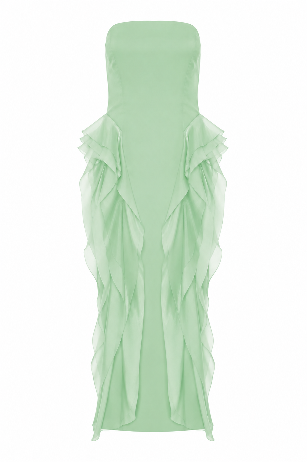 Vestido Longo Decote Quadrado Sem Alças