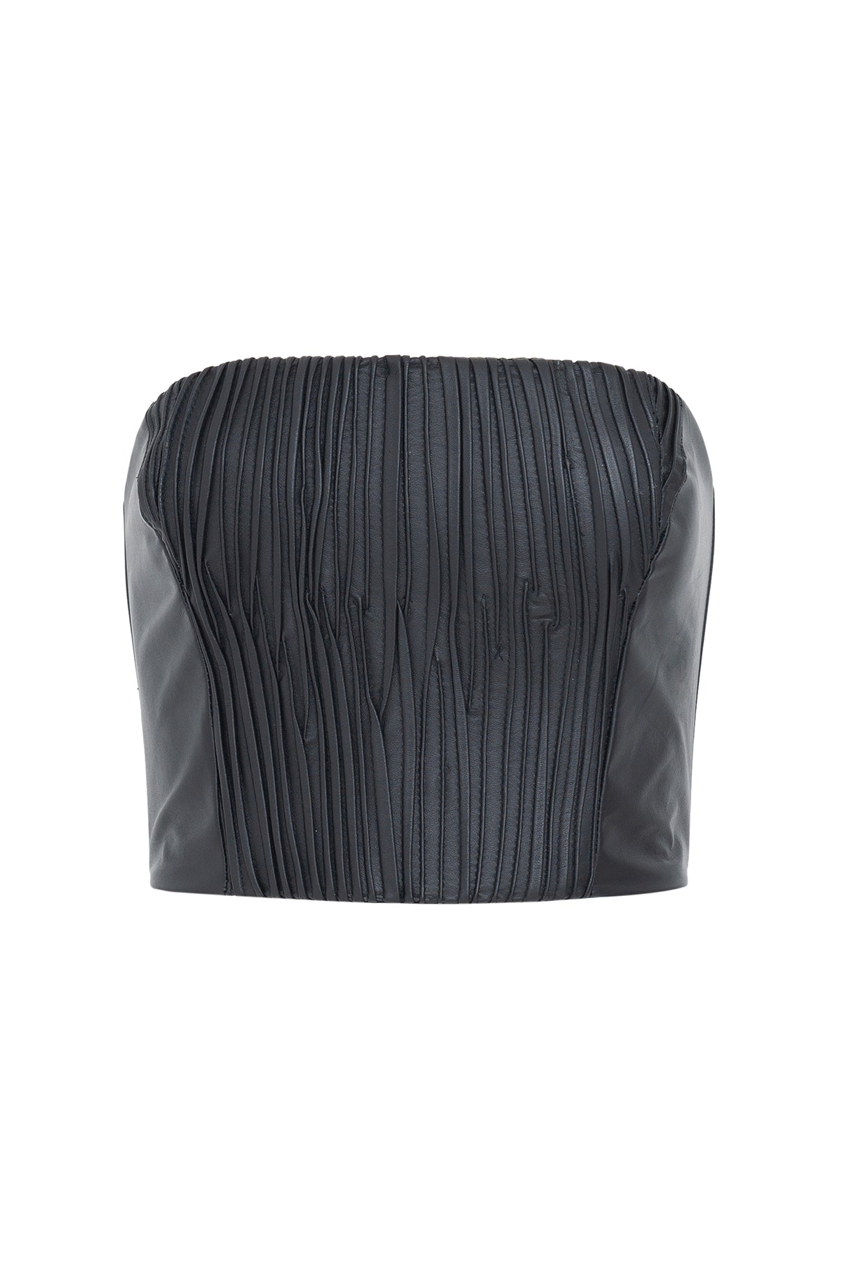 Corselet Couro Com Nervuras