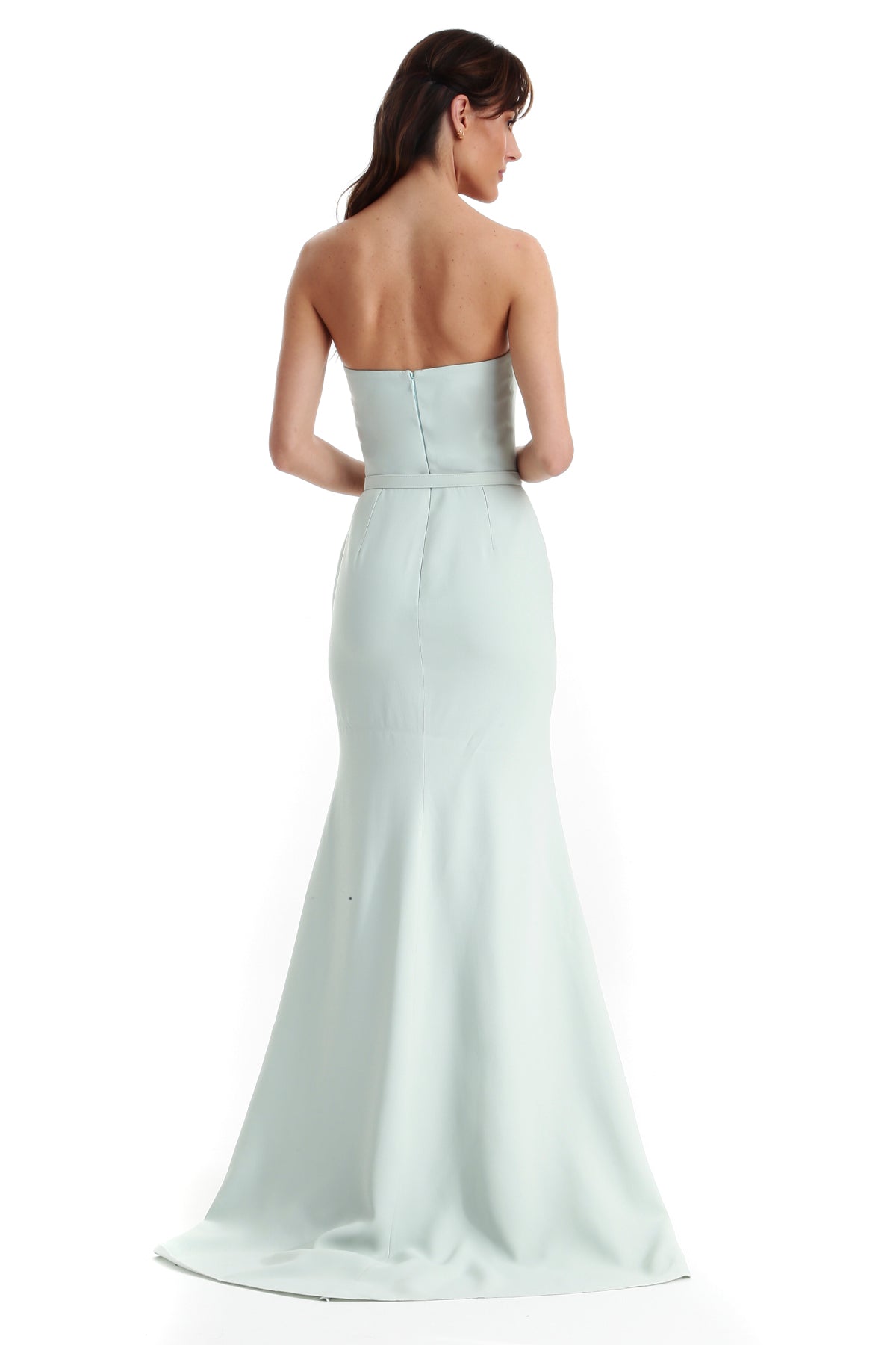 Vestido Sem Alças Crepe Bordado