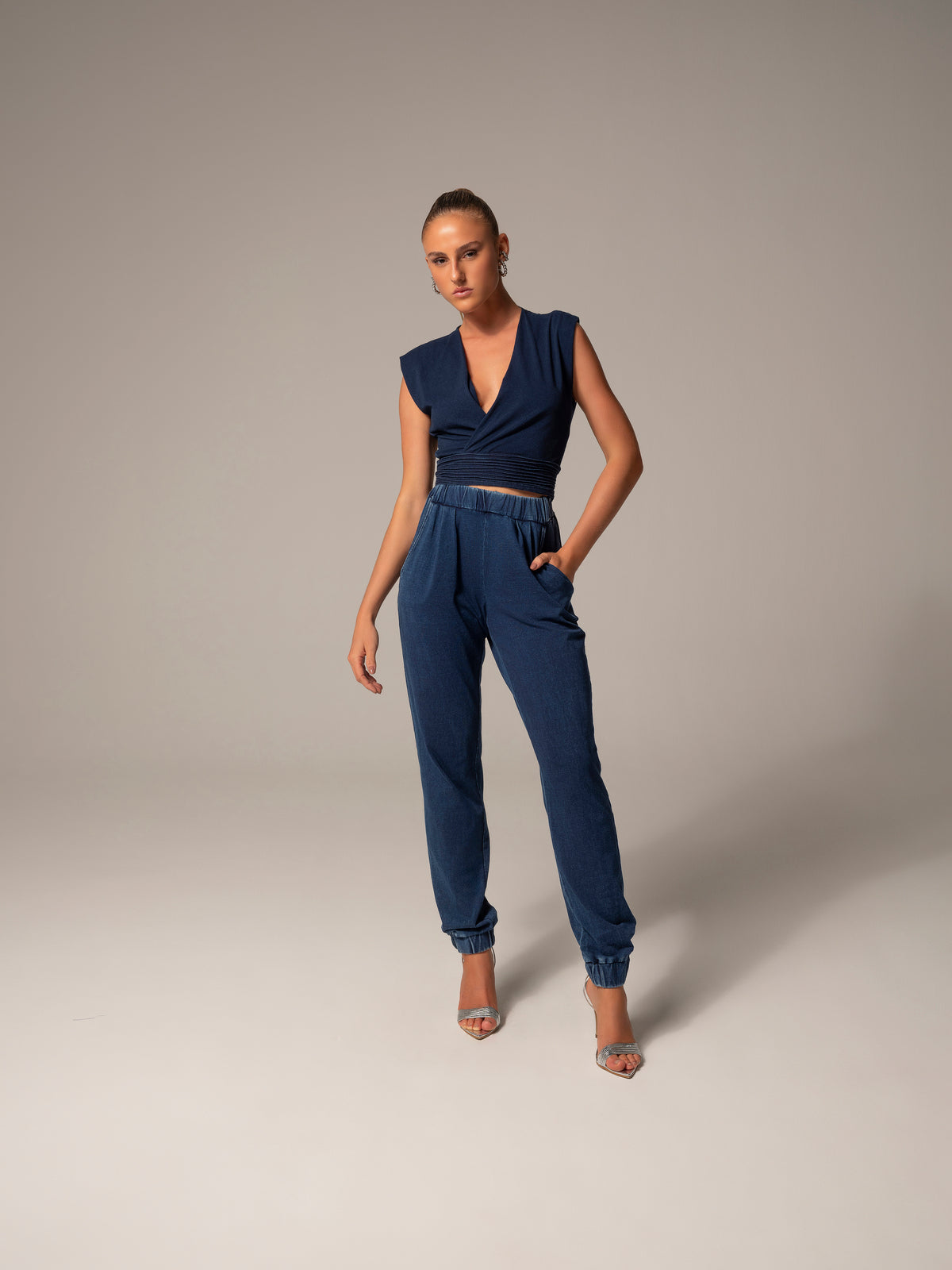 Calça Jogging Malha Denim