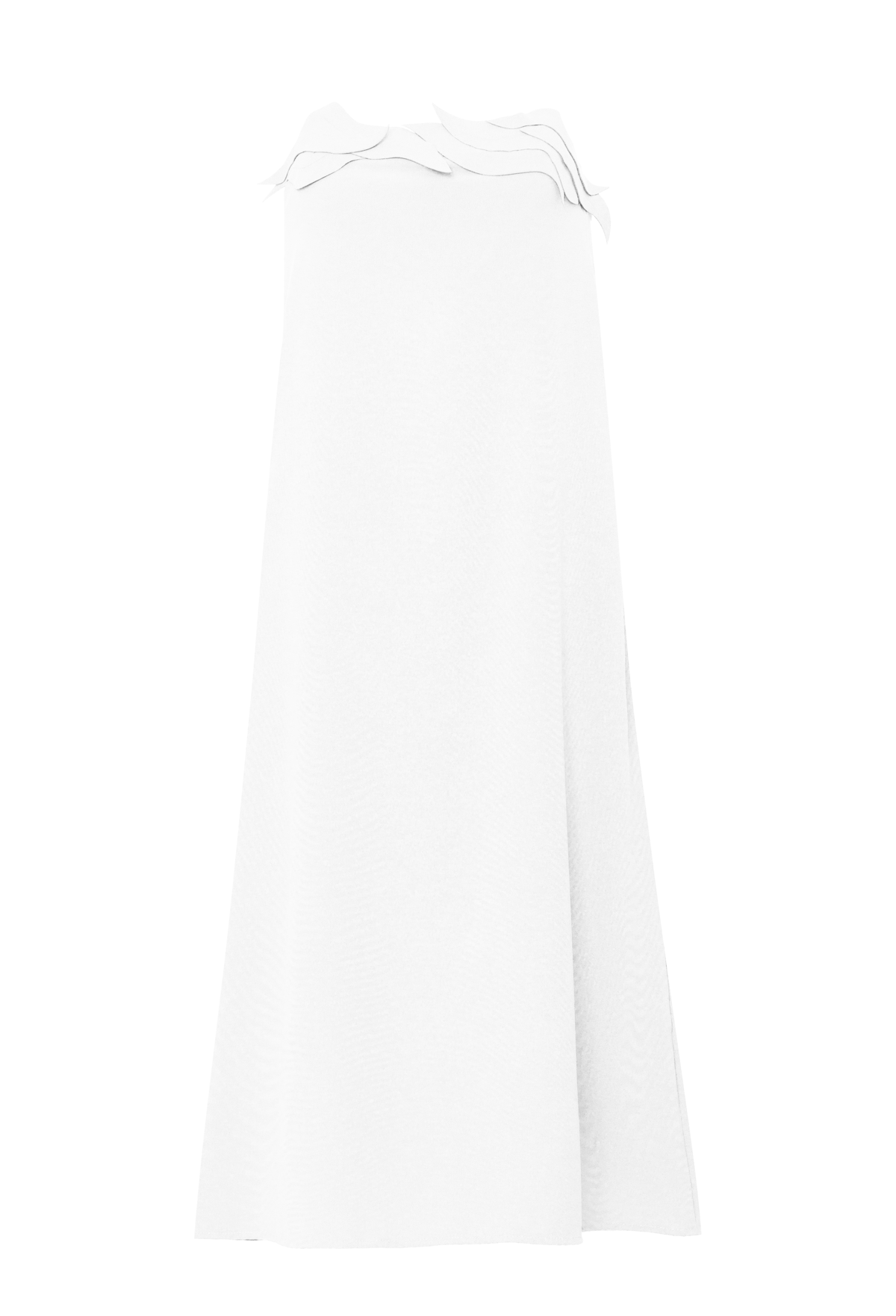 Vestido Midi sem Alças Decote Ondas