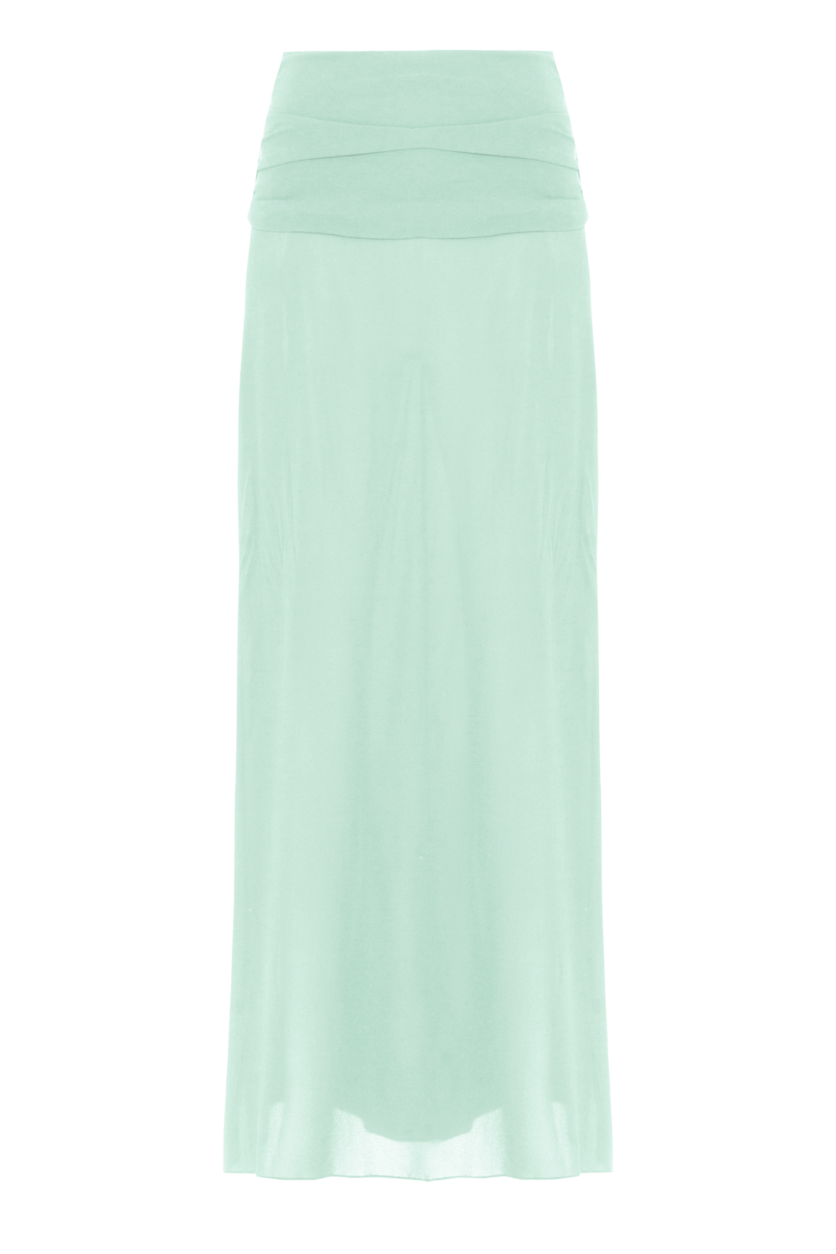 Saia Longa Georgete De Seda Fenda Lateral