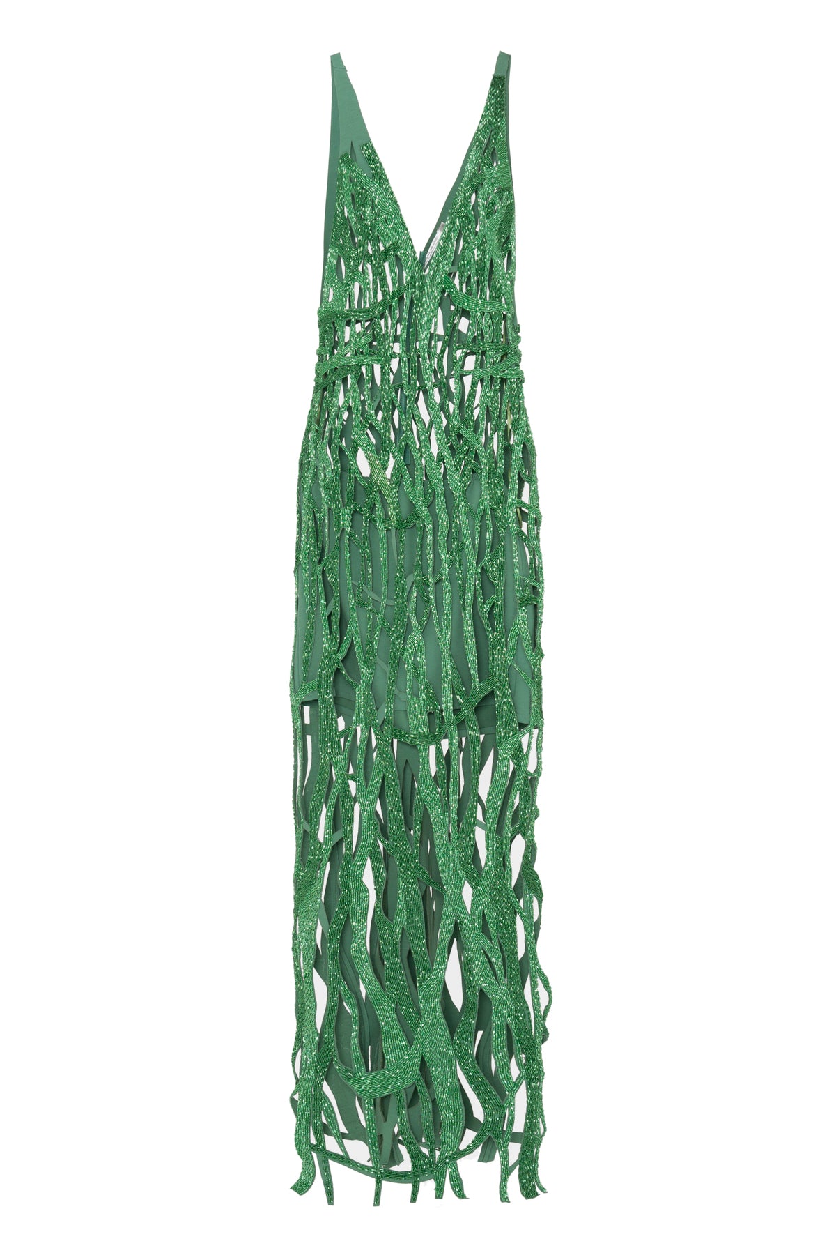 Vestido Longo Wave Recortes Algas
