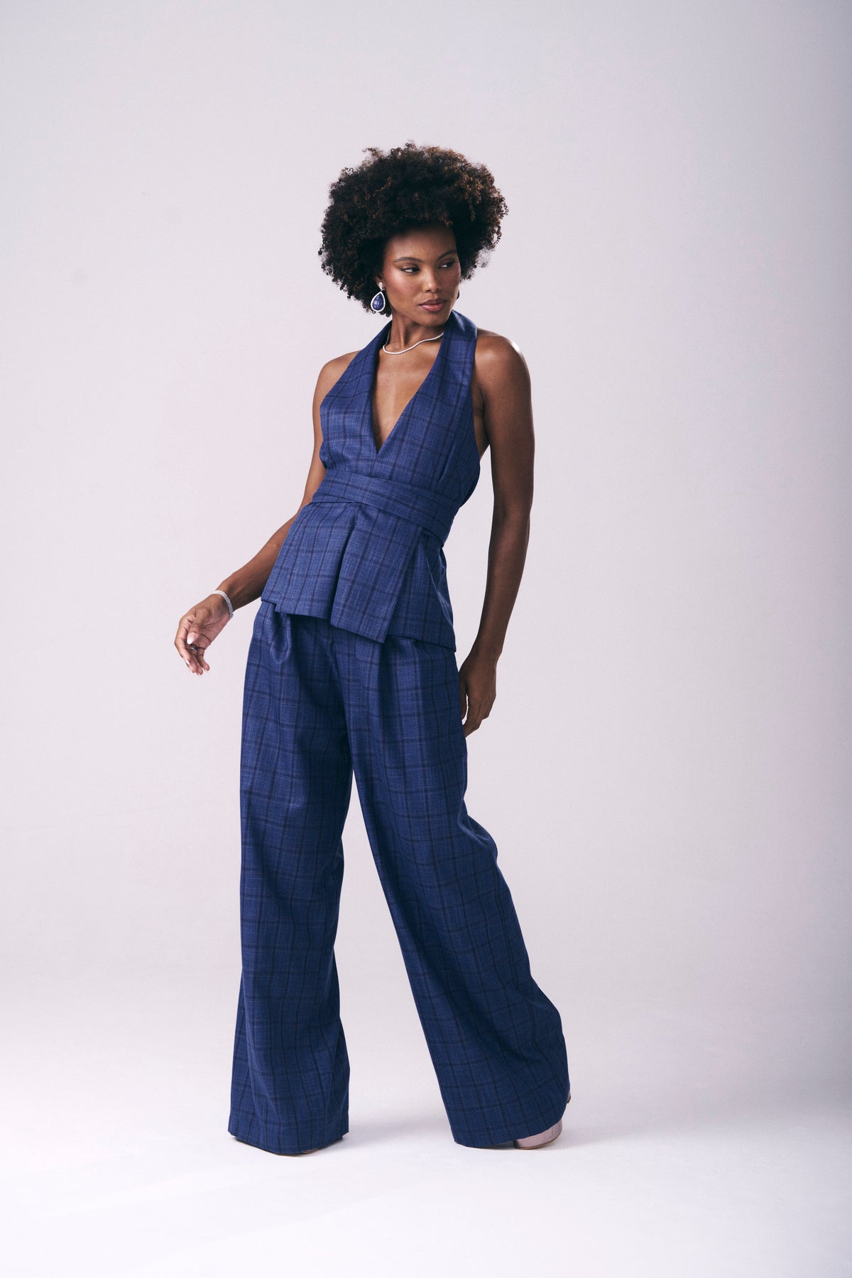 Kimono Xadrez Alfaiataria Sem Mangas