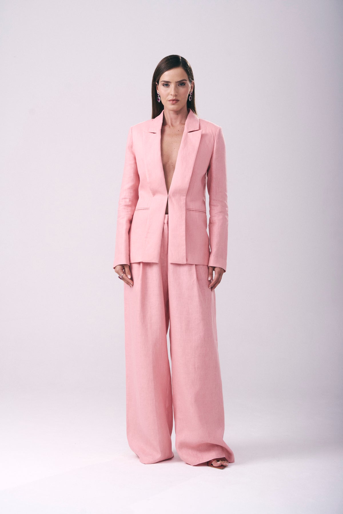 Blazer Linho Kimono Com Amarração