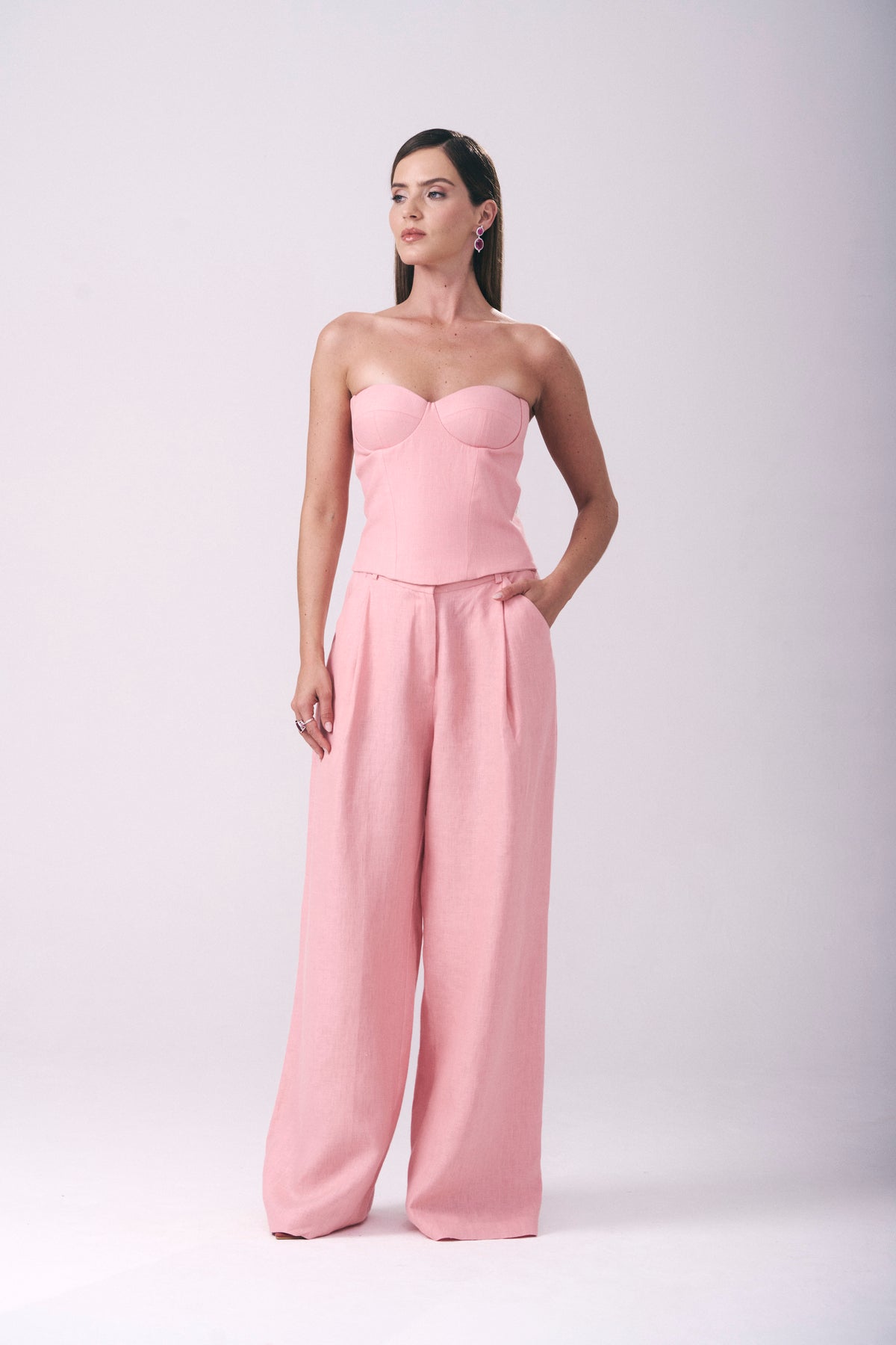 Corset Linho Decote Coração