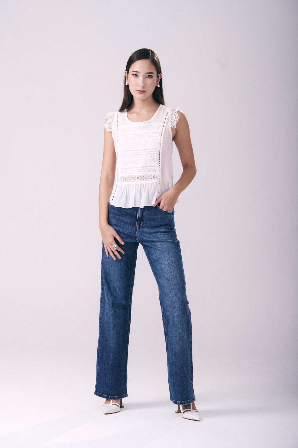 Blusa Georgette Patchwork Rendas