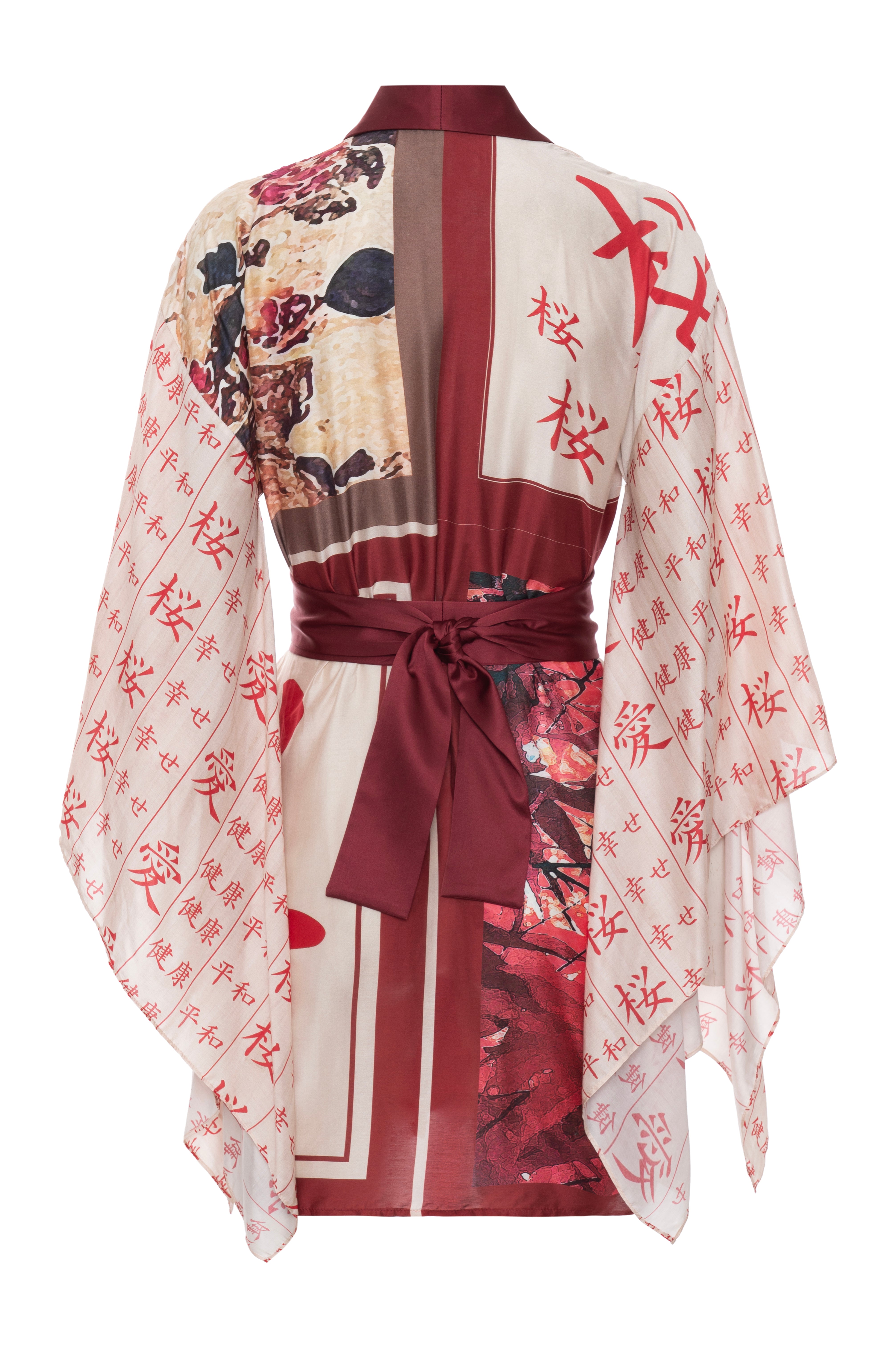 Kimono Curto Seda Com Viscose