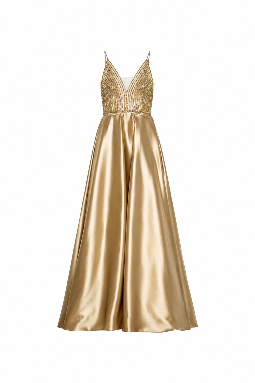 Vestido Longo Strass E Zibeline
