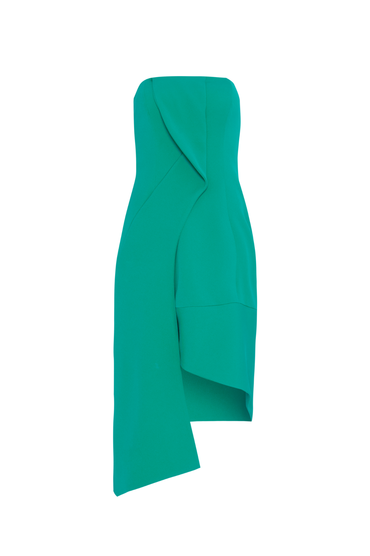 Vestido Crepe Mídi Assimétrico Ondas