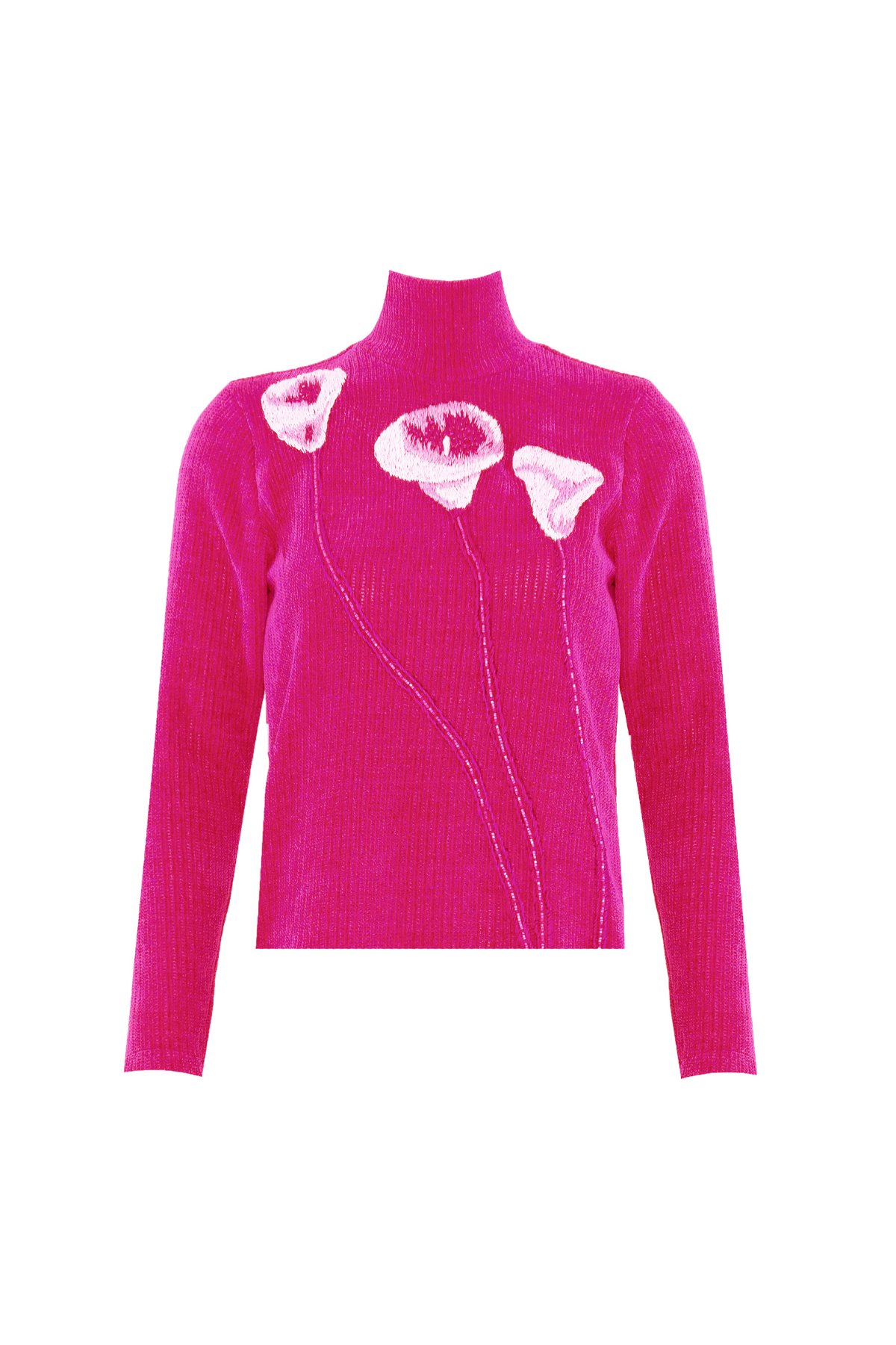 Blusa Gola Alta Chenille Bordada