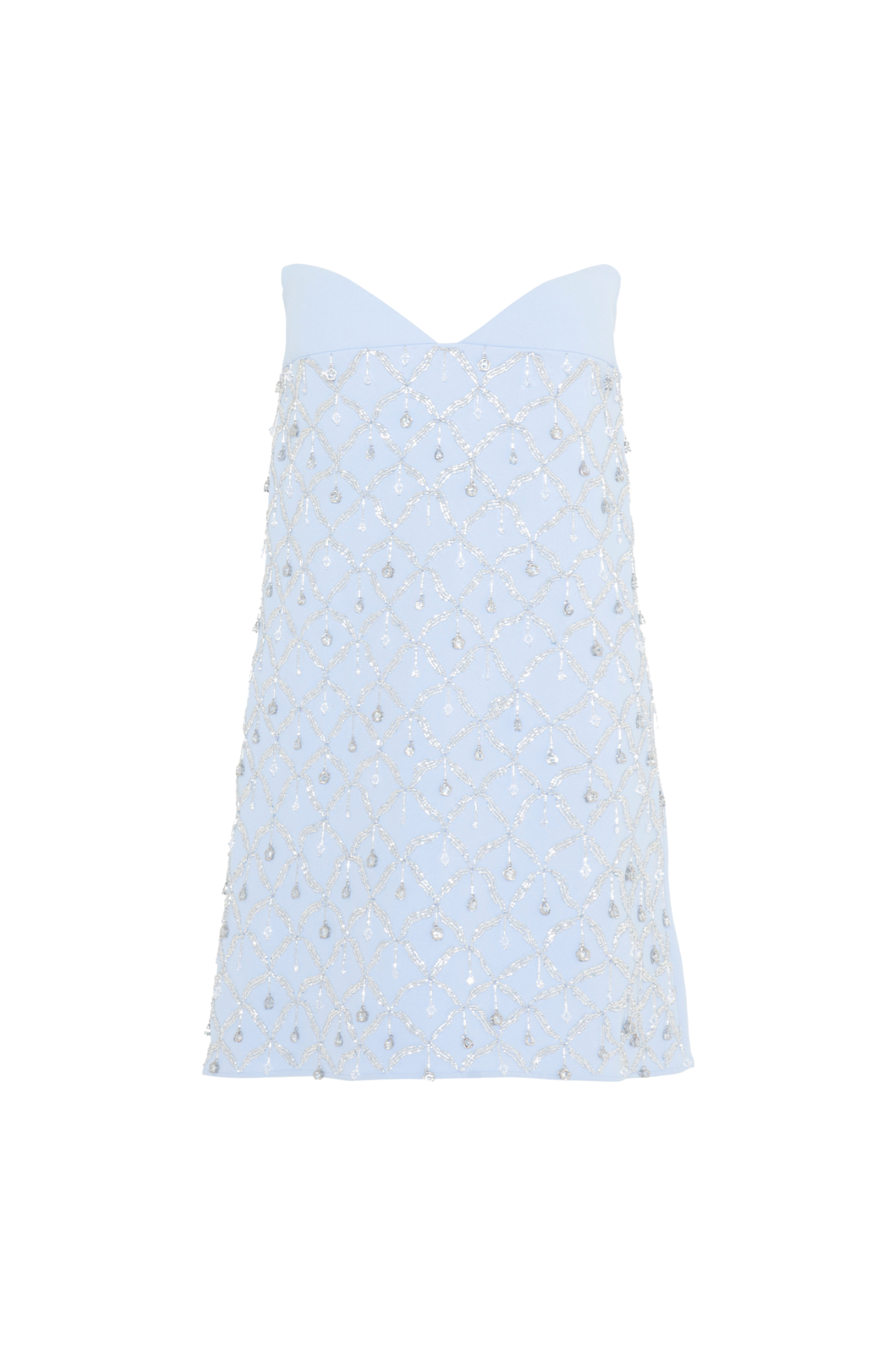 Vestido Mini Bordado Sem Alças