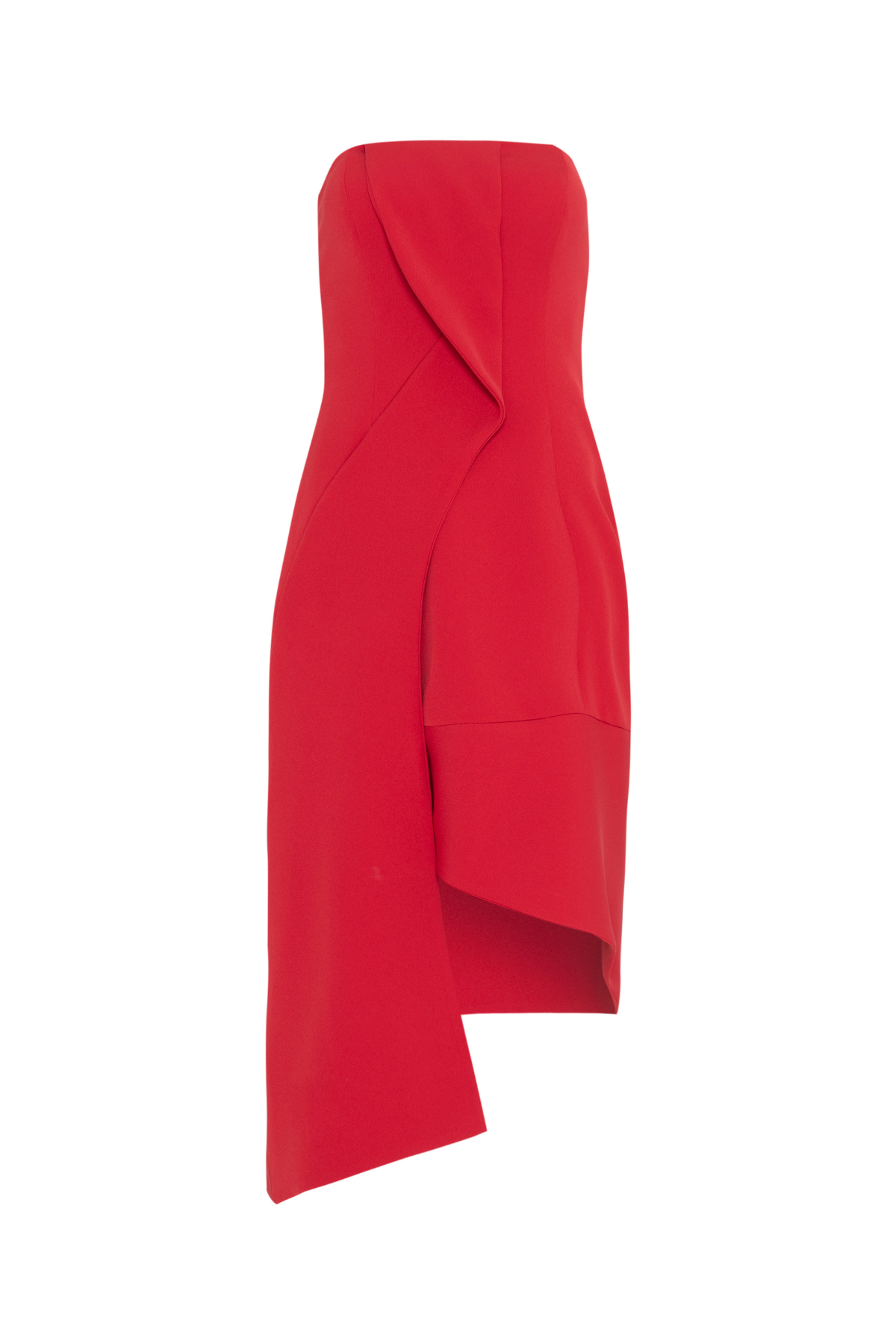Vestido Crepe Mídi Assimétrico Ondas