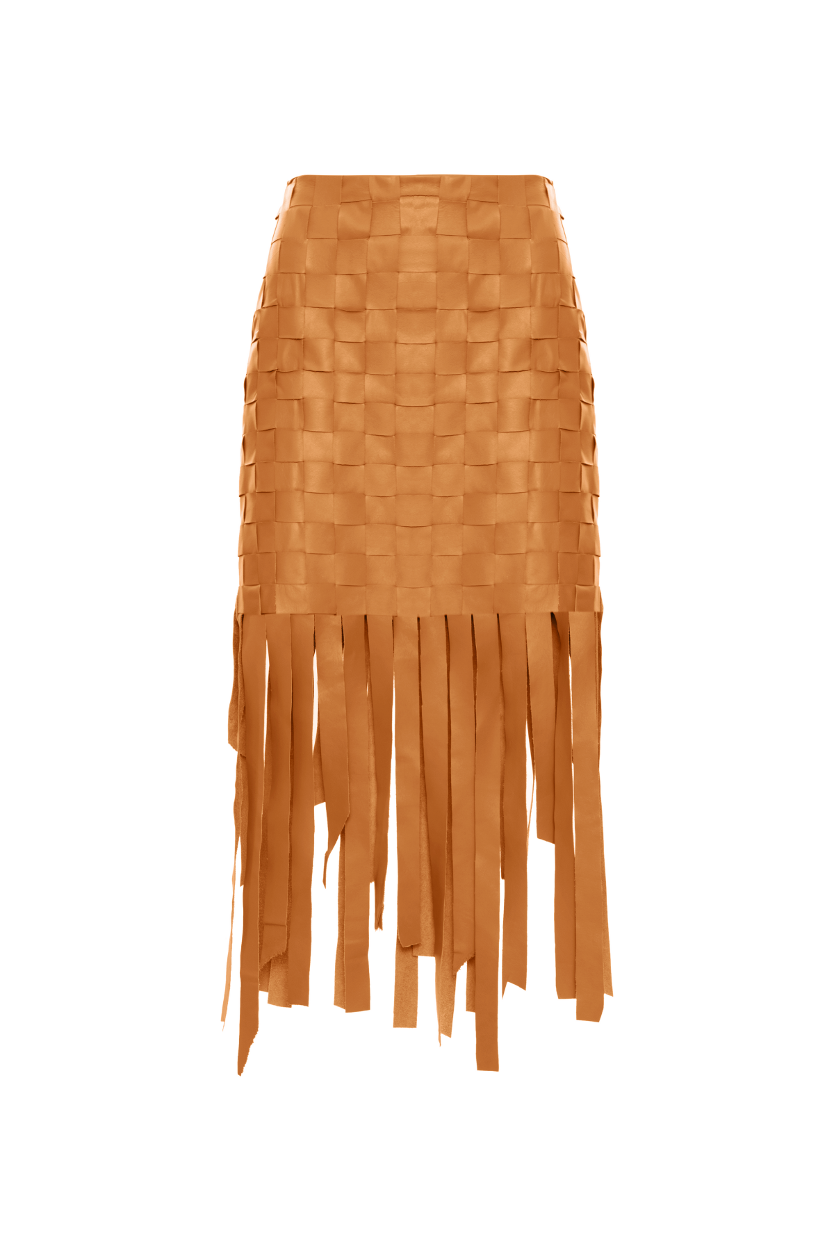 Saia Mídi Tressê Couro