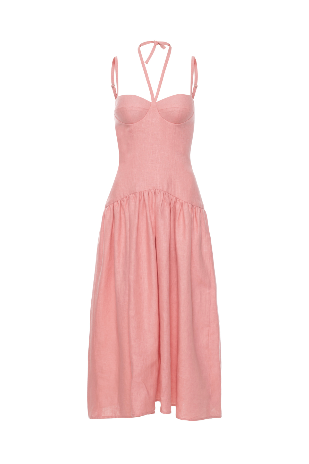 Vestido Mídi Corselet Linho