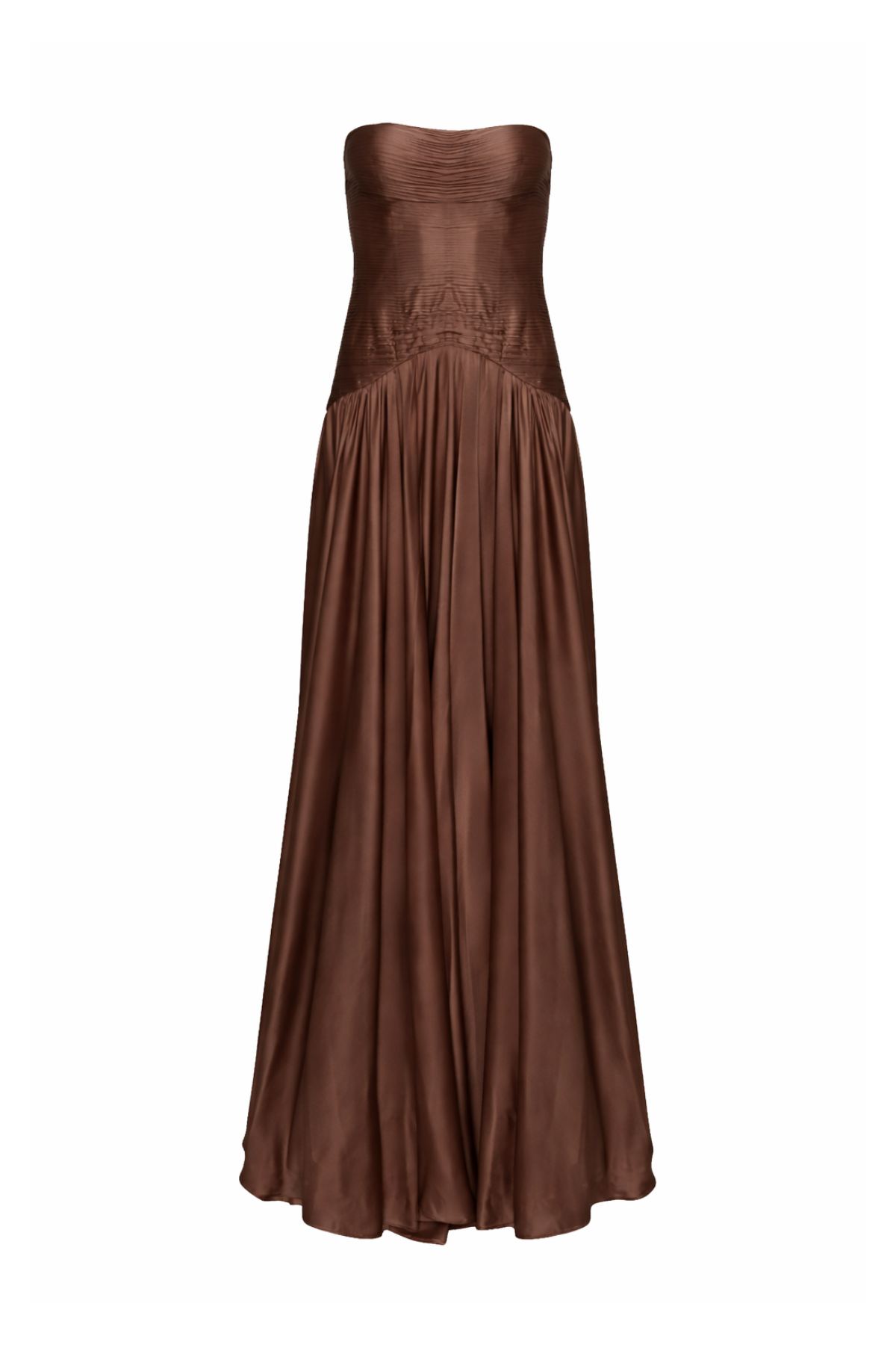 Vestido Longo Drapeado em Cetim Lanvin