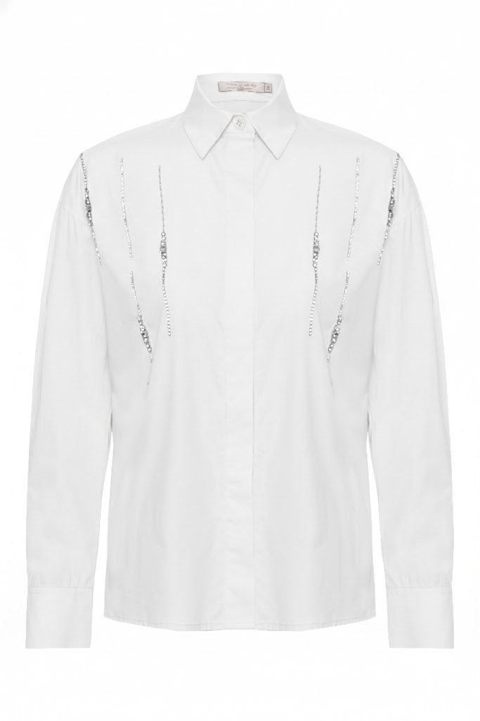 Camisa Clássica Bordada Tricoline