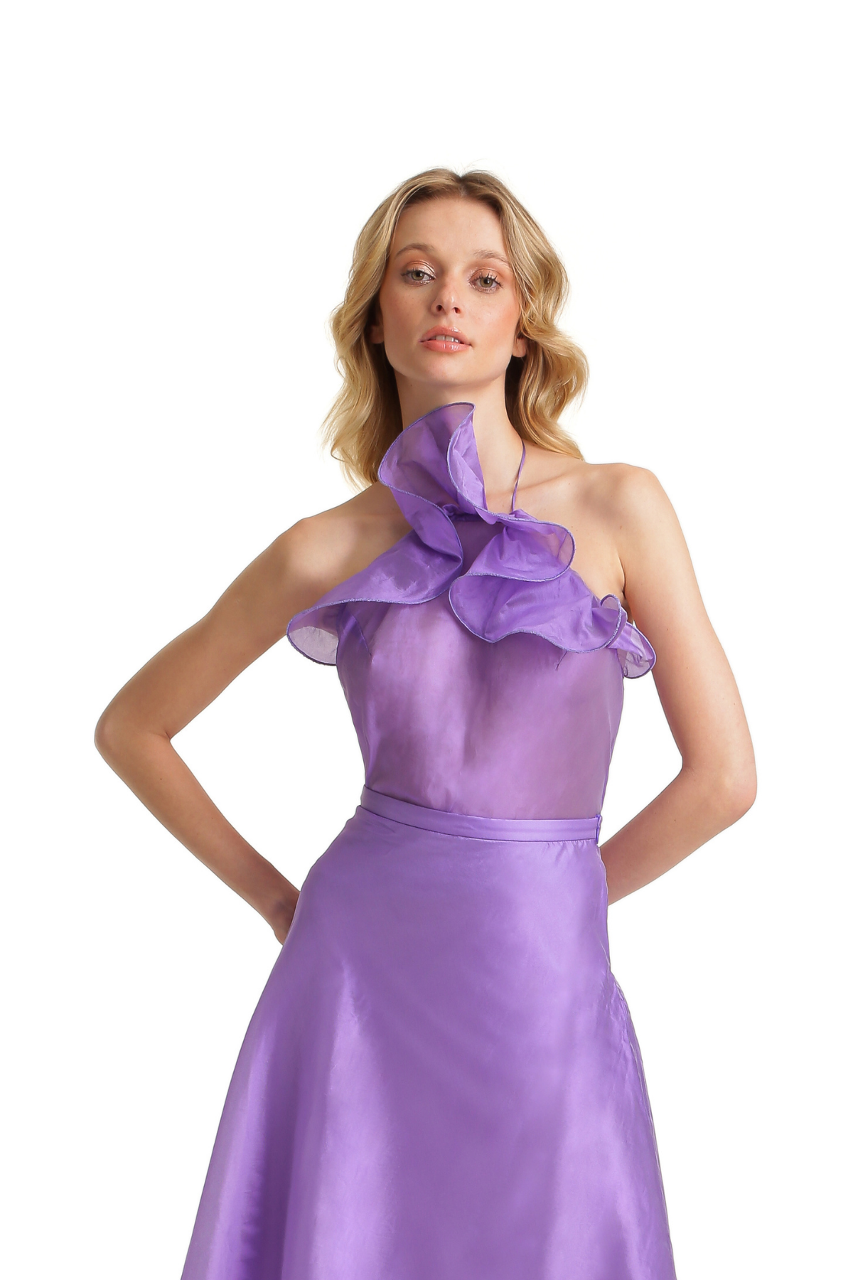 Blusa Jabô em Organza de Seda