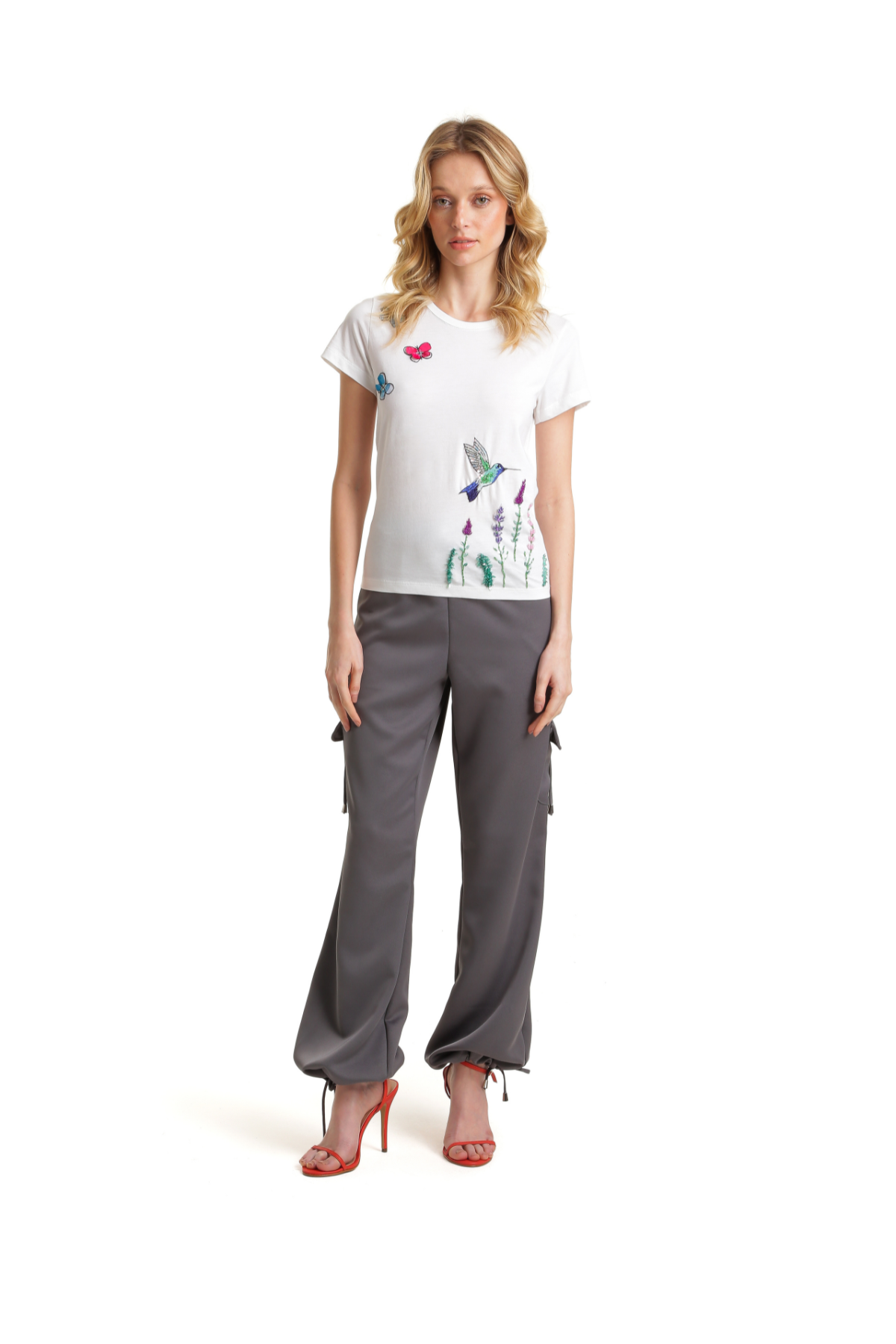 Calça Cargo de Crepe