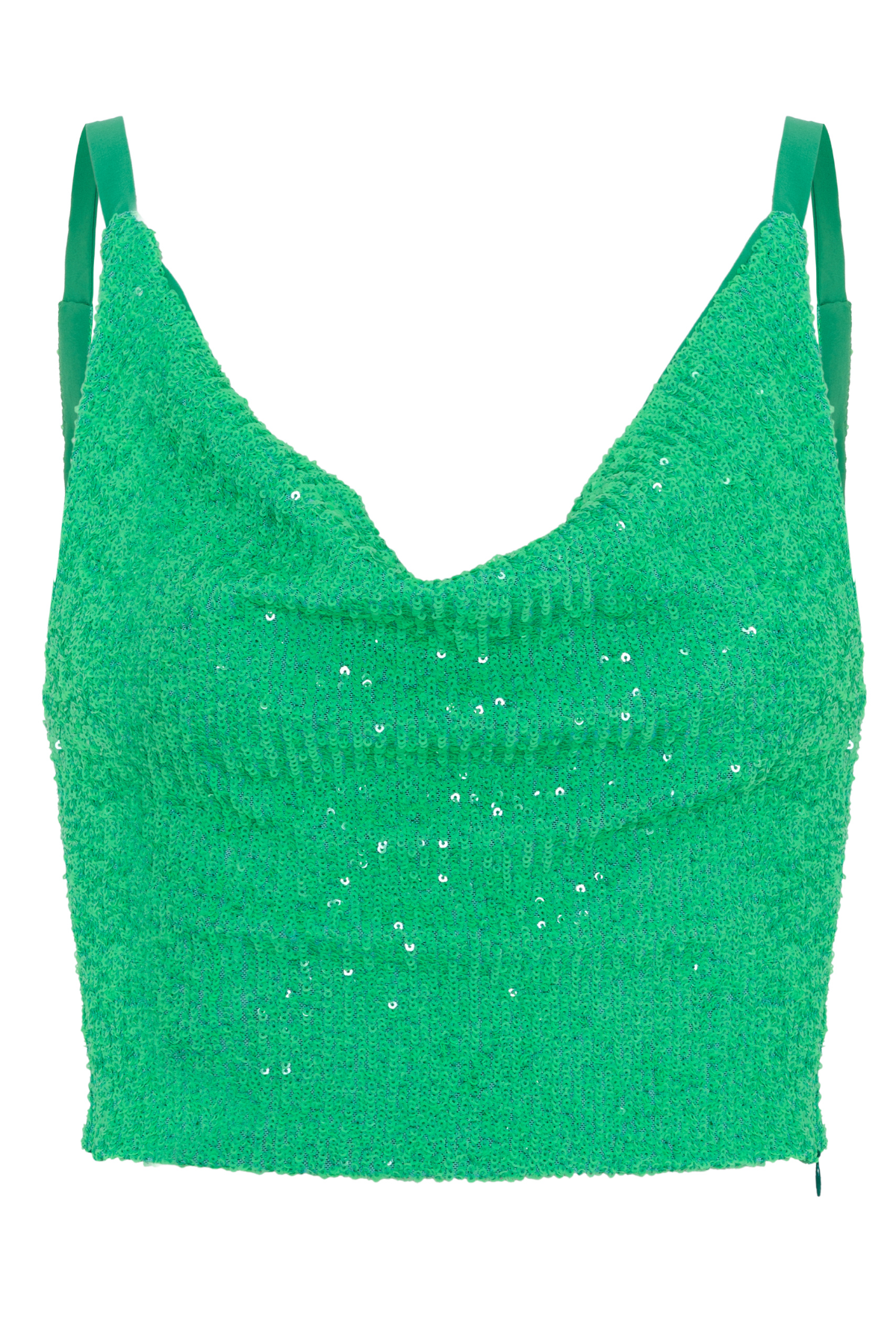 Blusa em Paetê com Drapeado no Decote