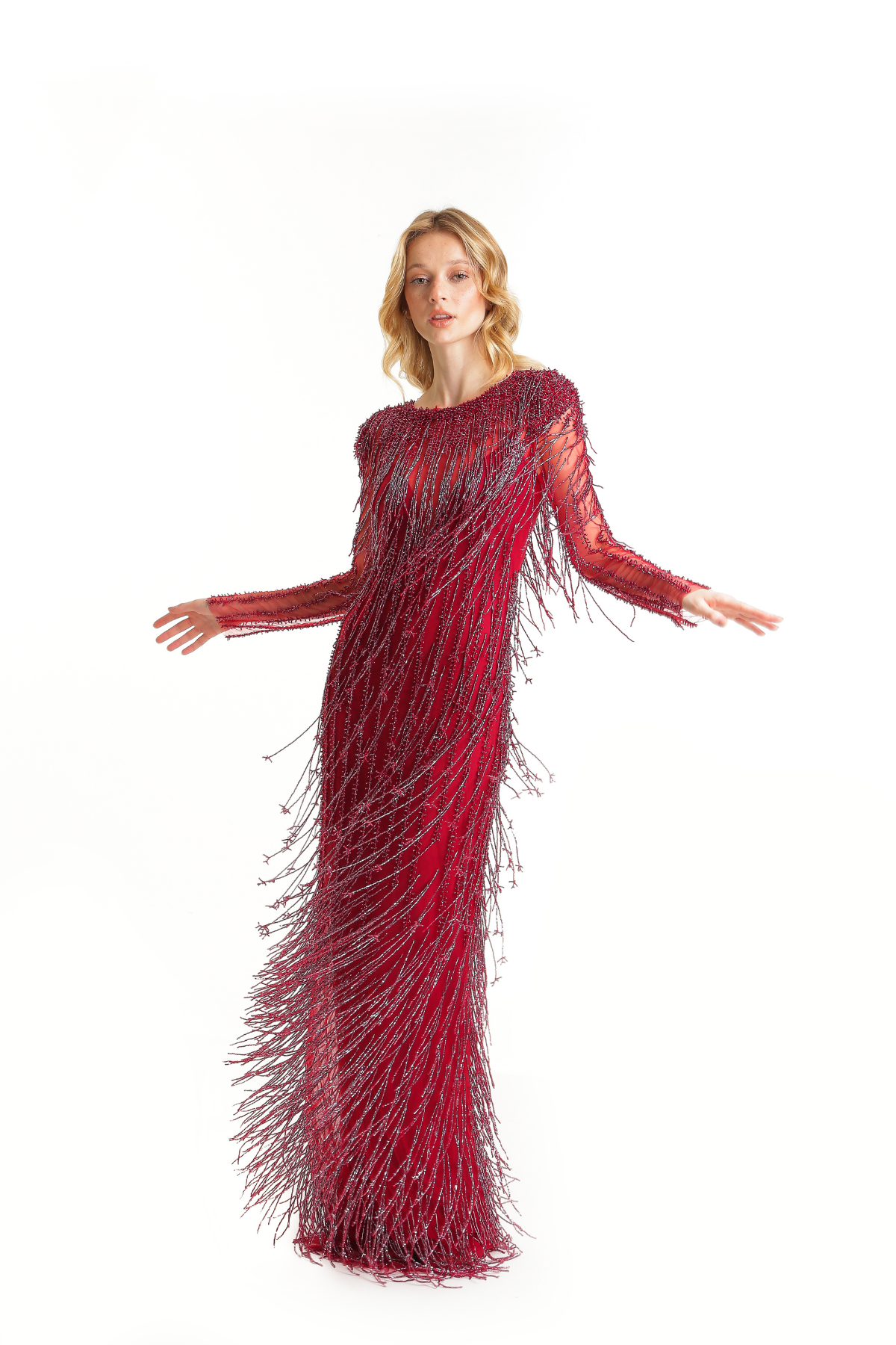 Vestido Longo Franjas