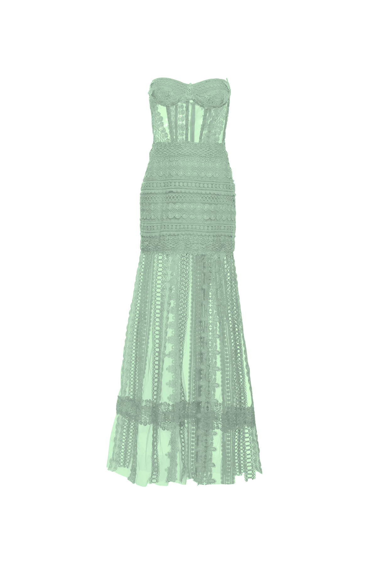 Vestido Longo Patchwork Rendas