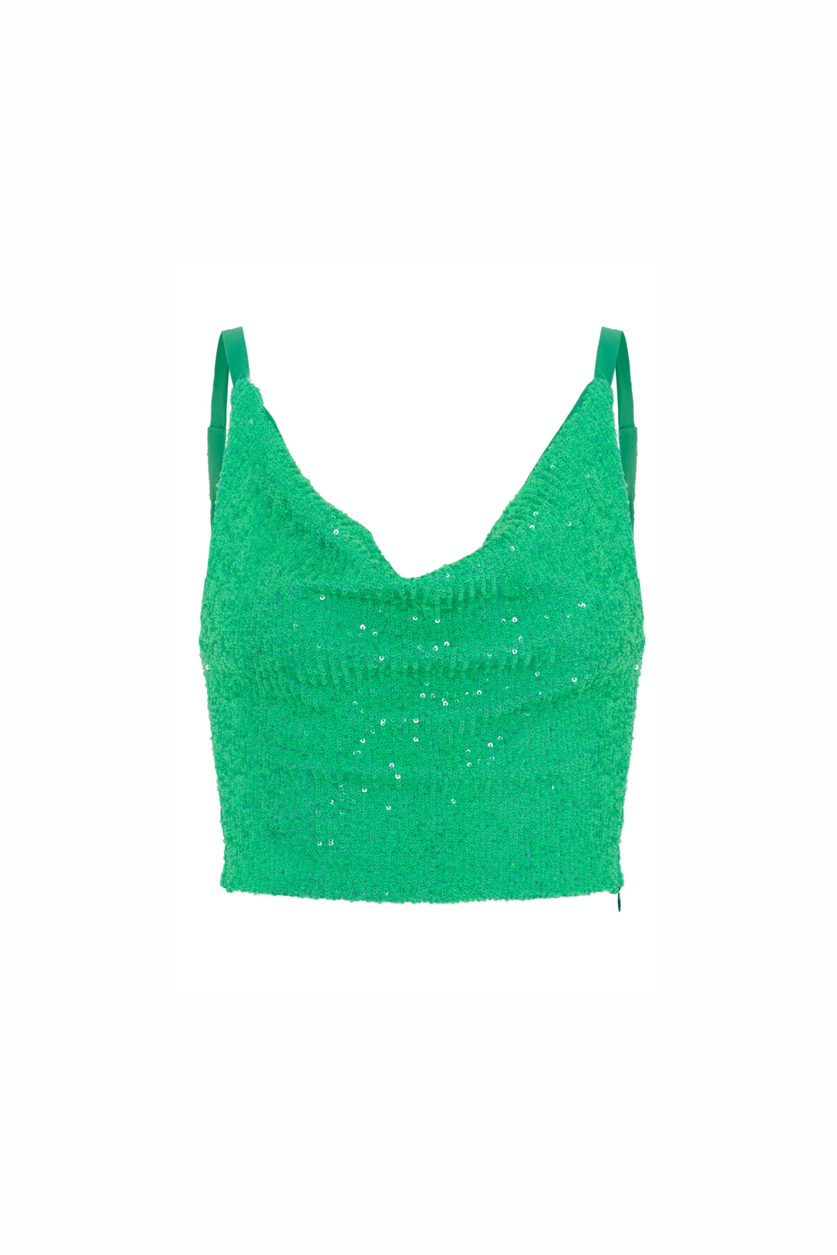 Blusa em Paetê com Drapeado no Decote