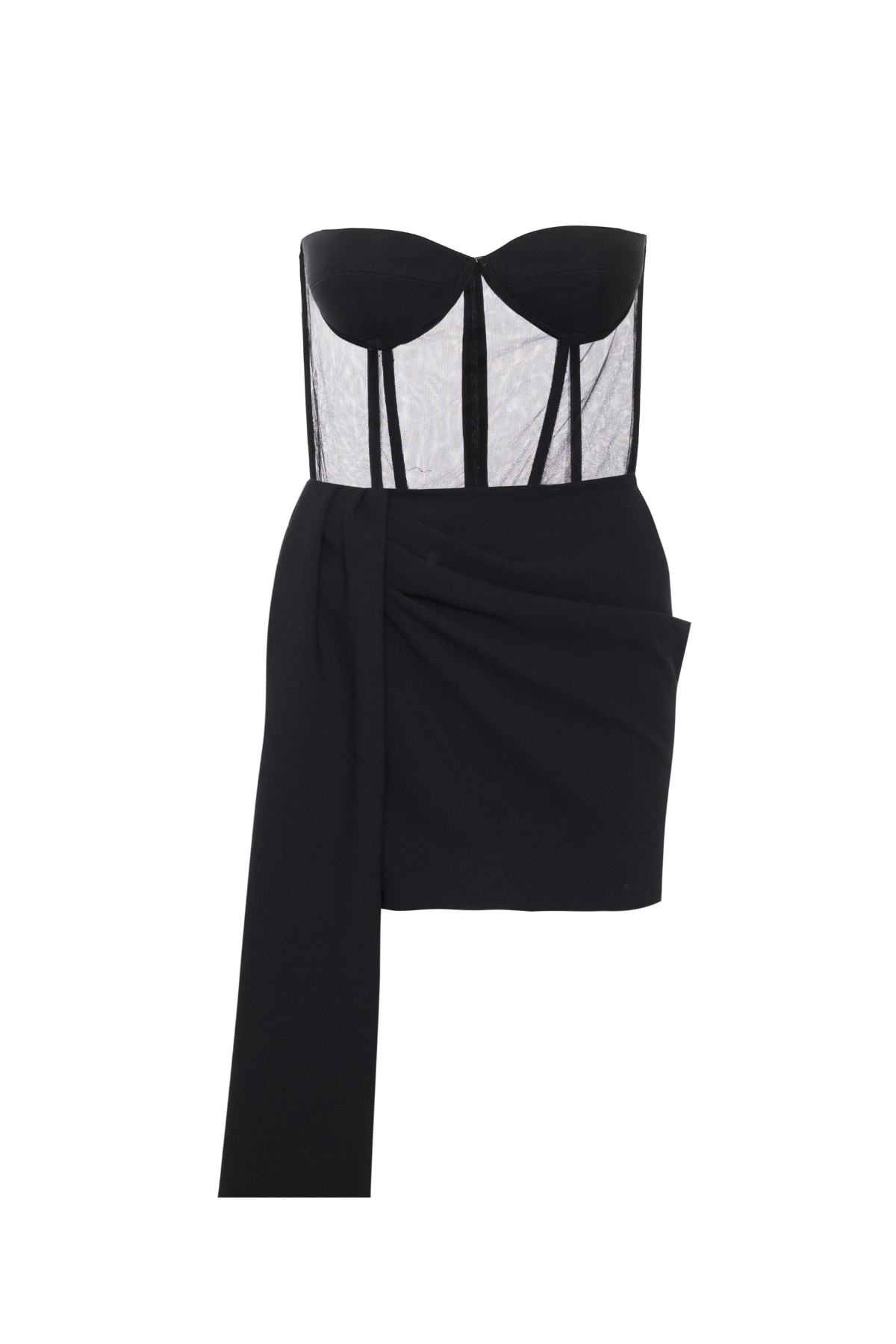 Vestido Curto Corset Tule Ilusion