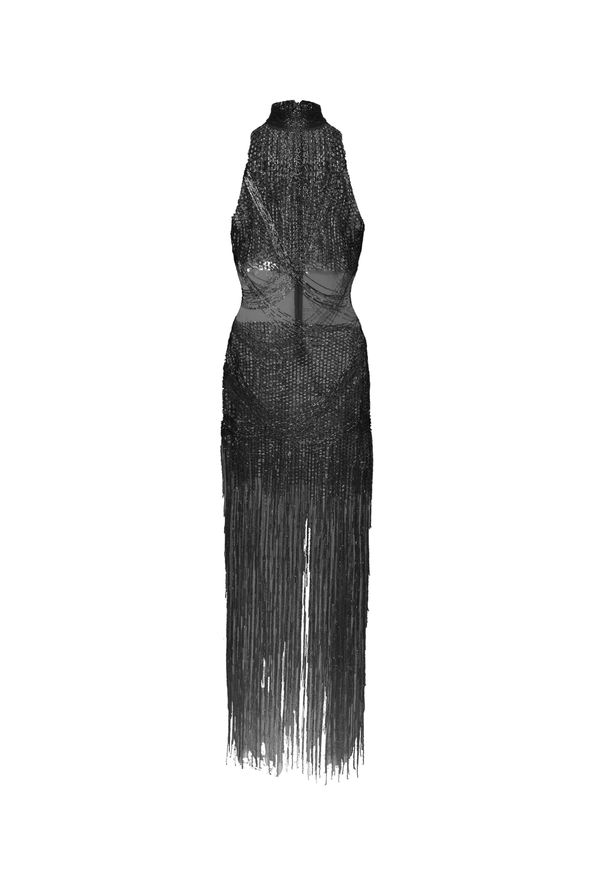 Vestido Bordado Gola Alta
