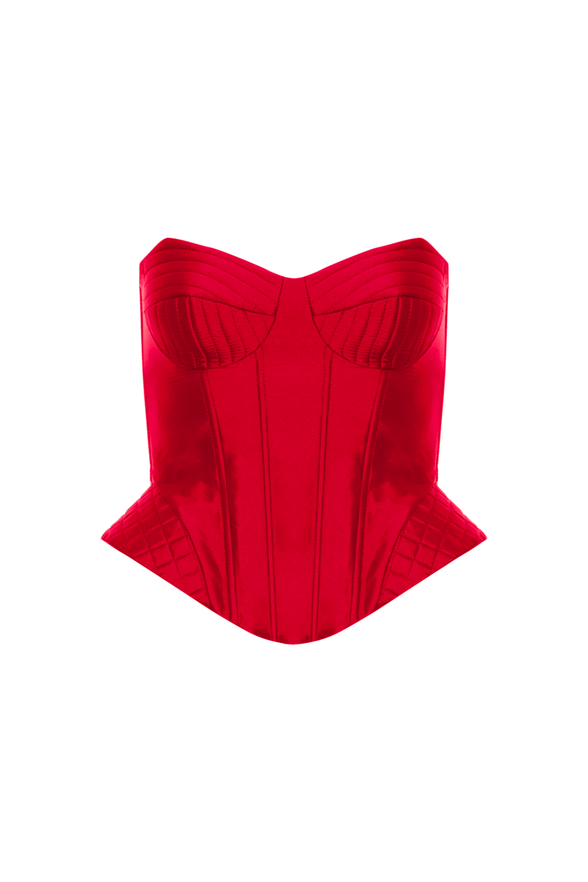 Corset Estruturado Pespontado Em Tafetá