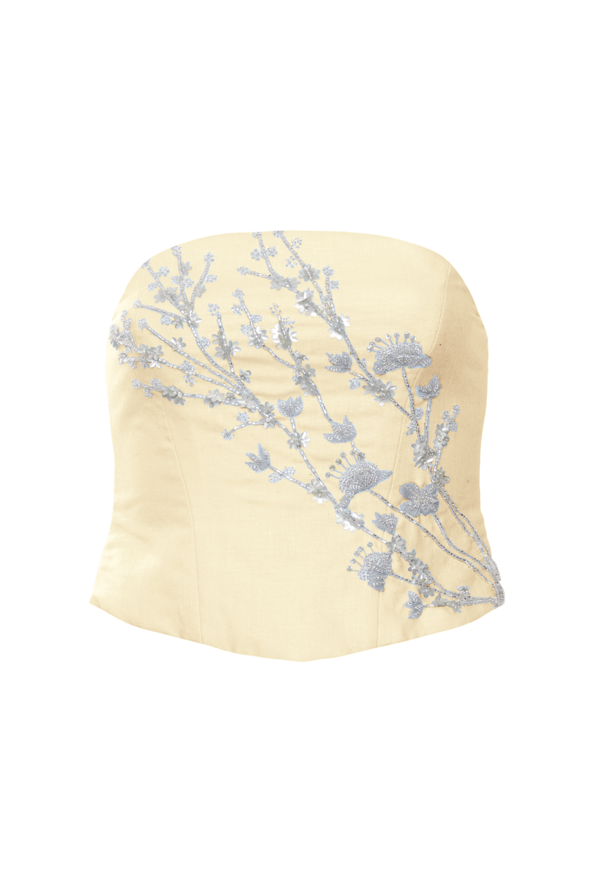 Corset Alongado Linho Bordado Cerejeira