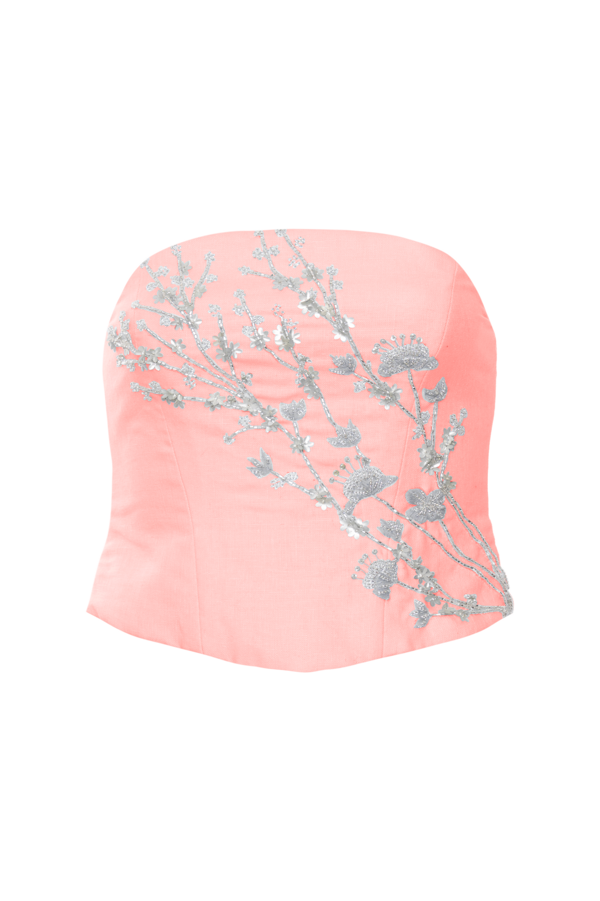 Corset Alongado Linho Bordado Cerejeira