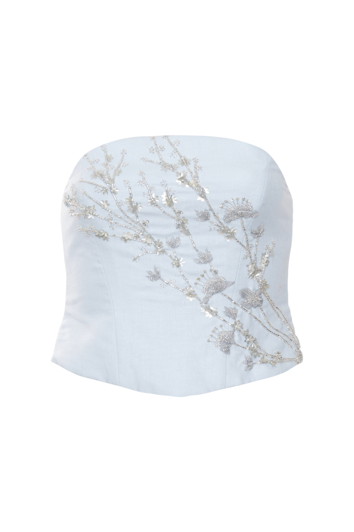 Corset Alongado Linho Bordado Cerejeira