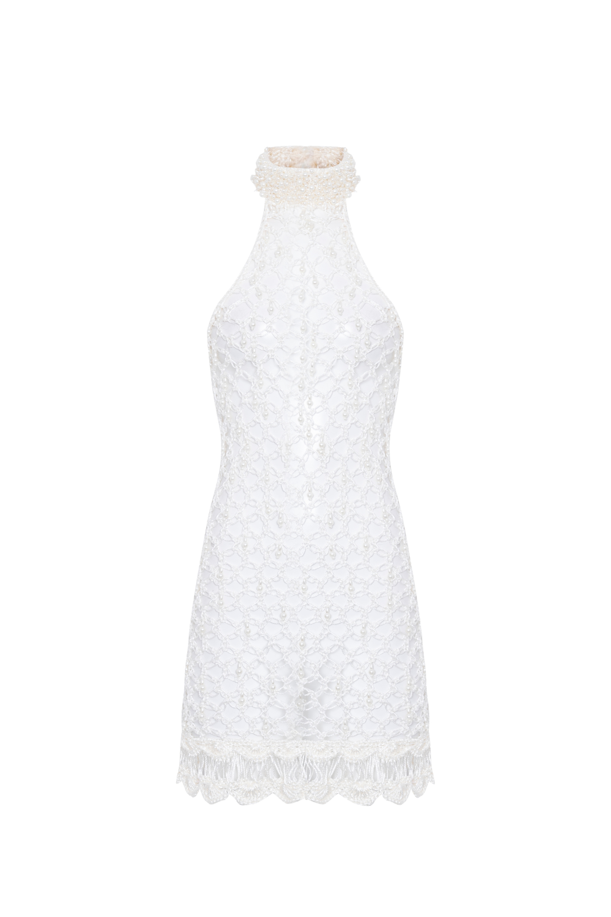 Vestido Gola Alta Crochet