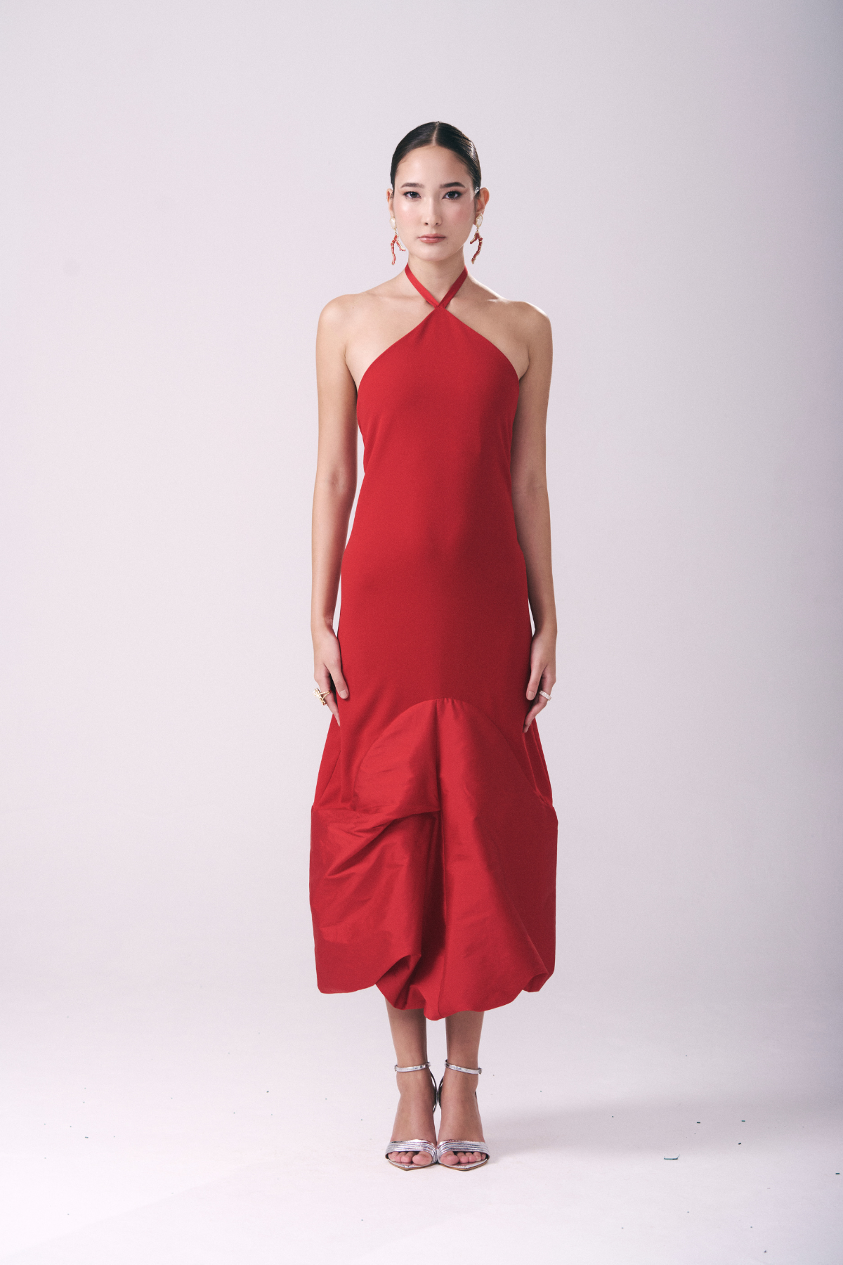 Vestido MÍdi Corpo Justo E Saia Balonê