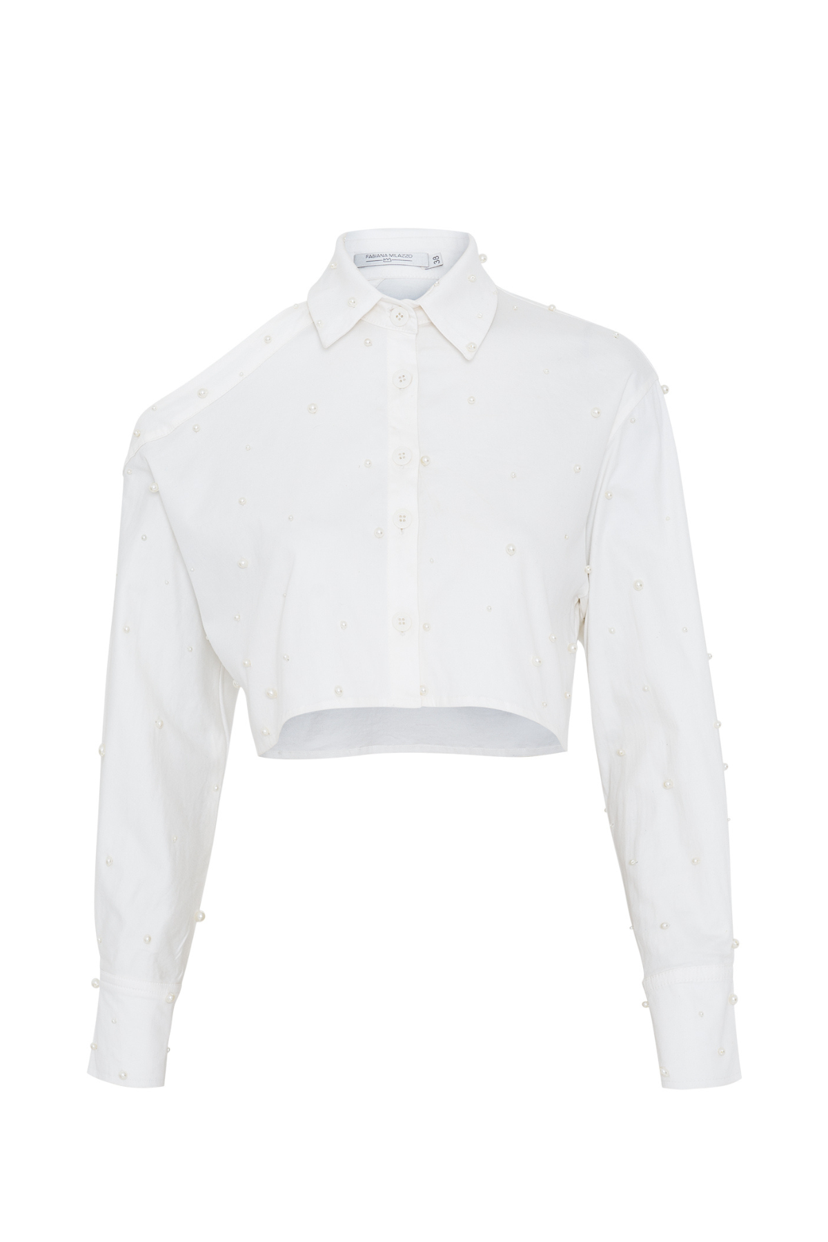 Camisa Descontruída Bordada e Detalhe Vazado no Ombro