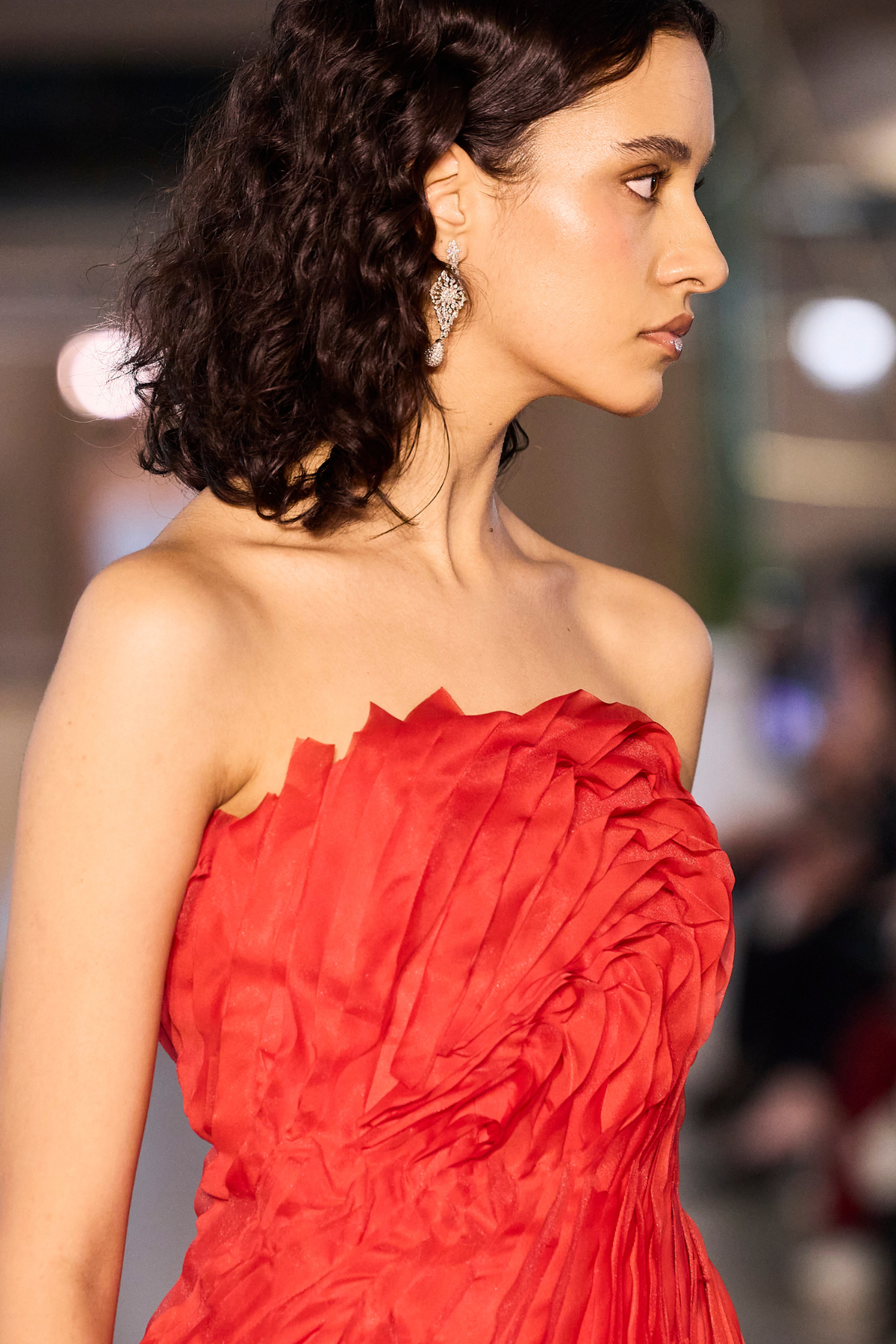 Vestido Longo Organza Sem Alças