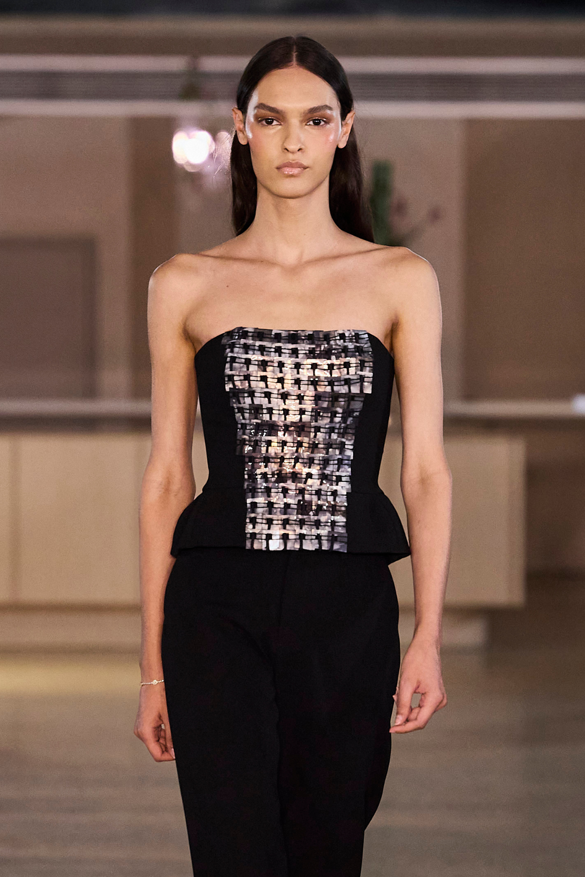 Corset Crepe Bordado