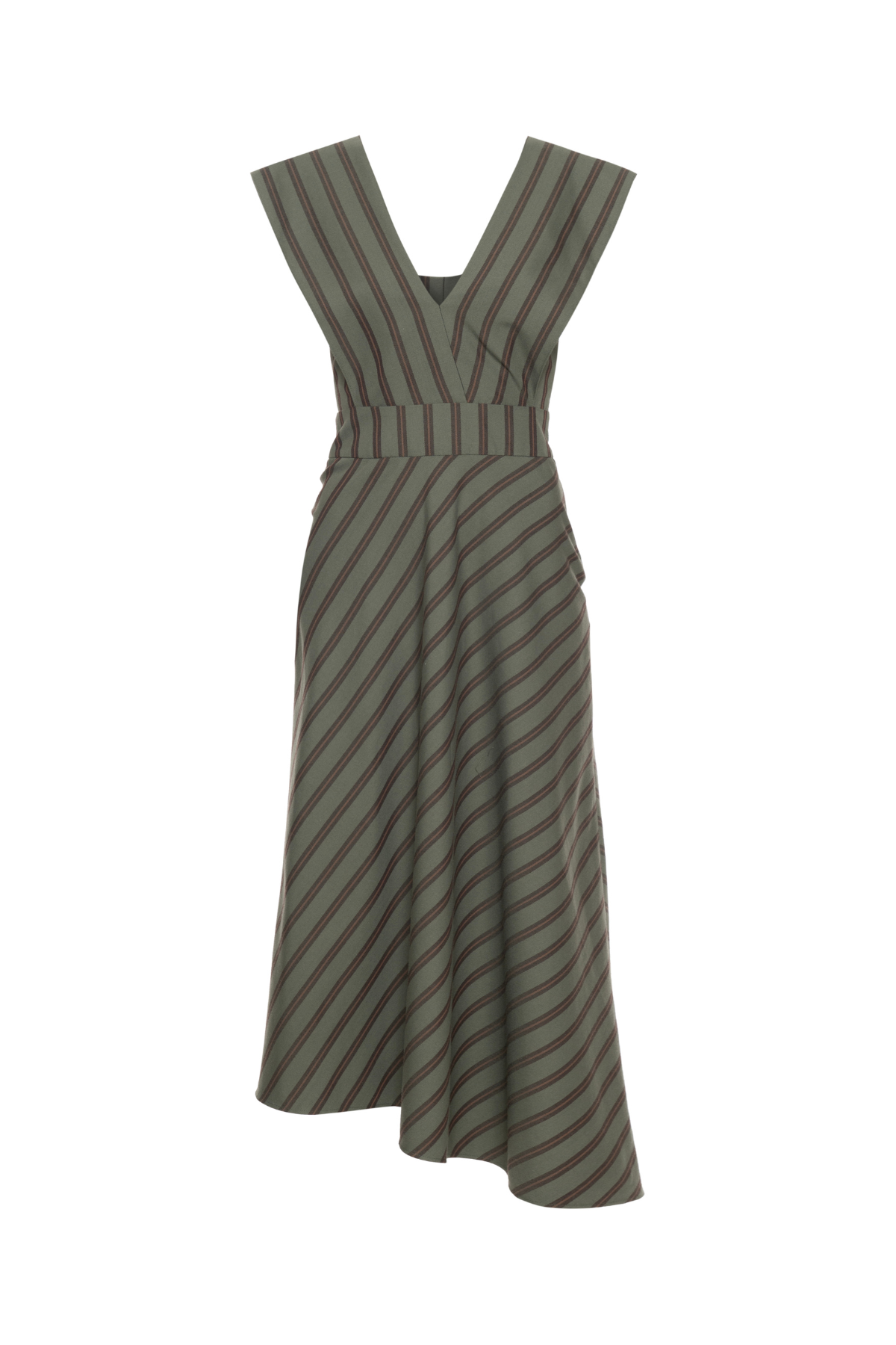 Vestido Mídi Alfaiataria Listrado