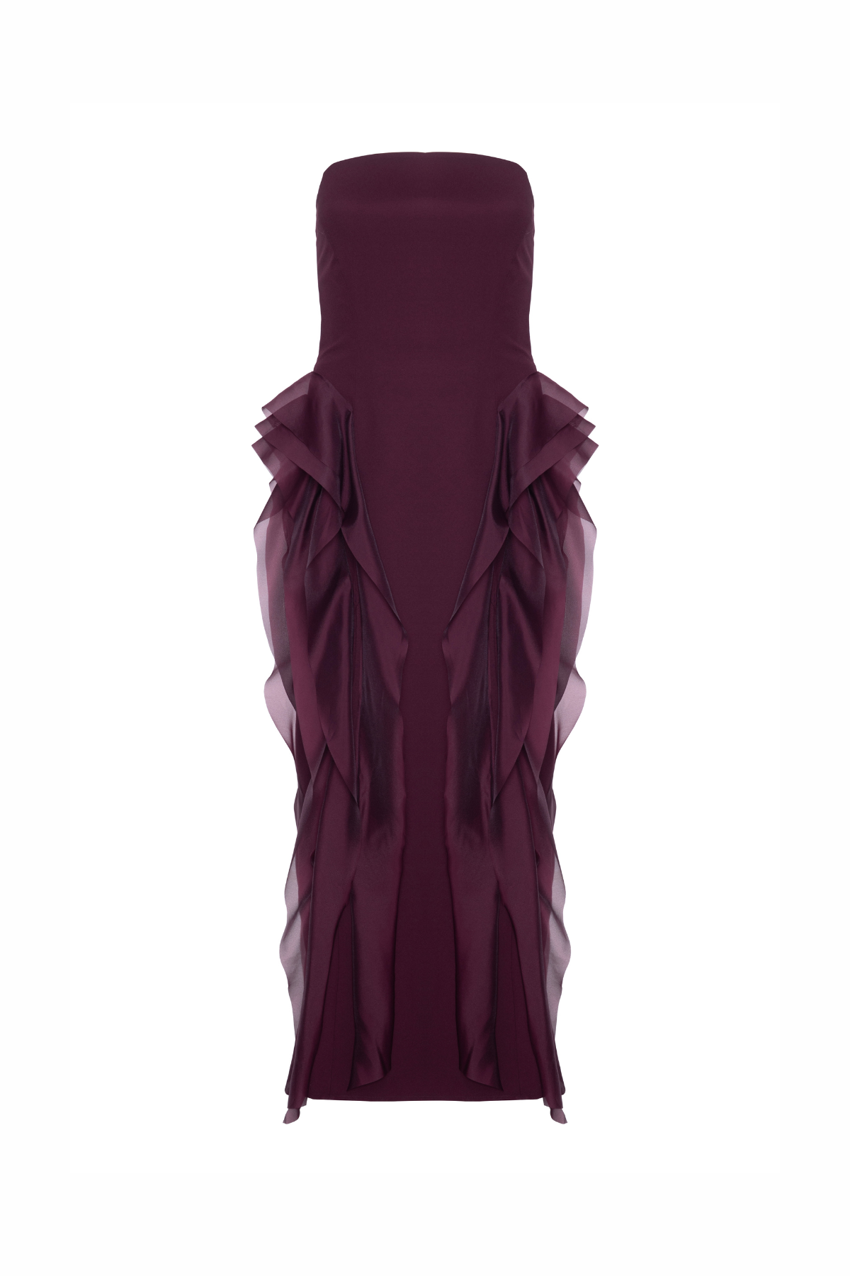 Vestido Longo Decote Quadrado Sem Alças