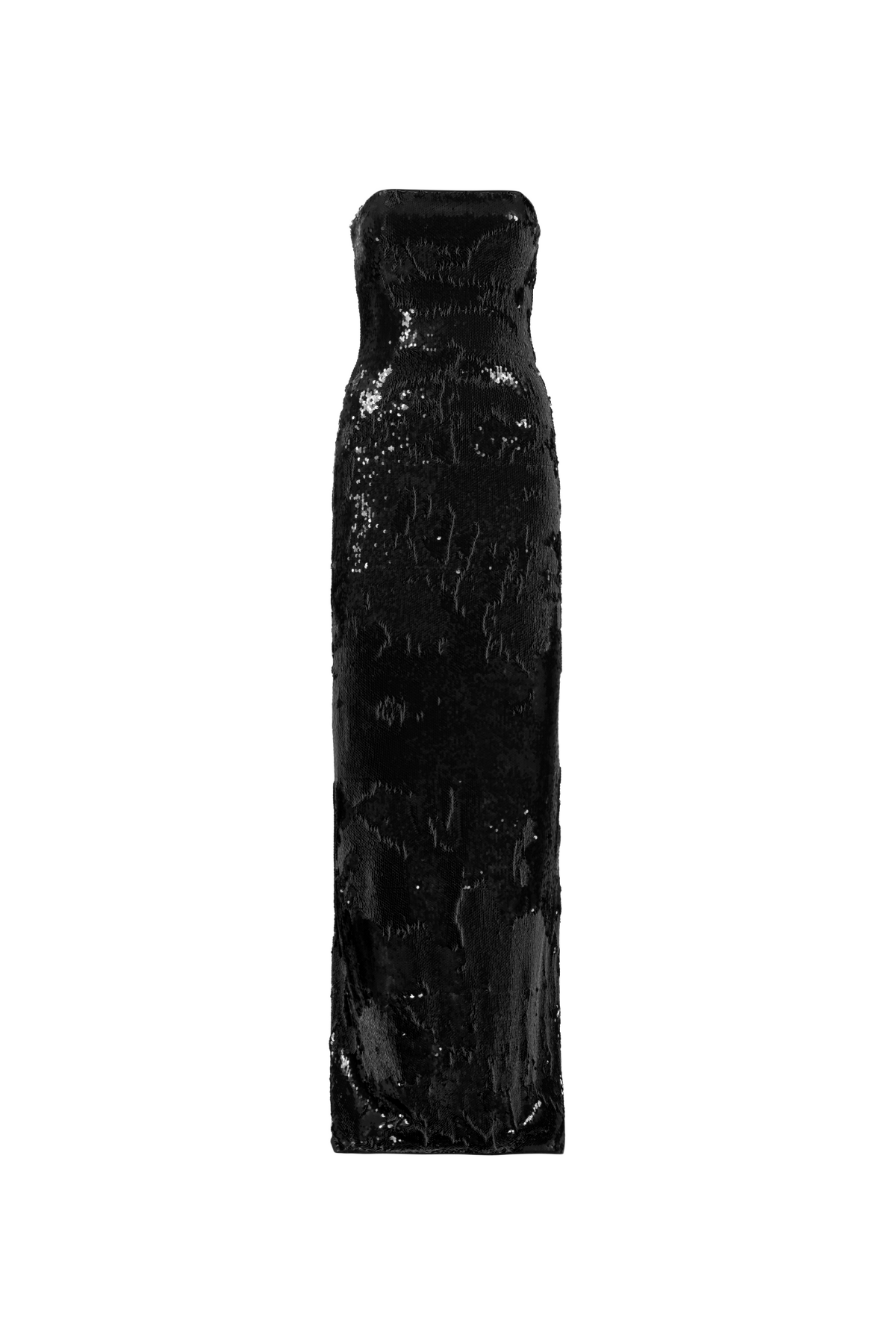 Vestido Longo Paetê Decote Reto