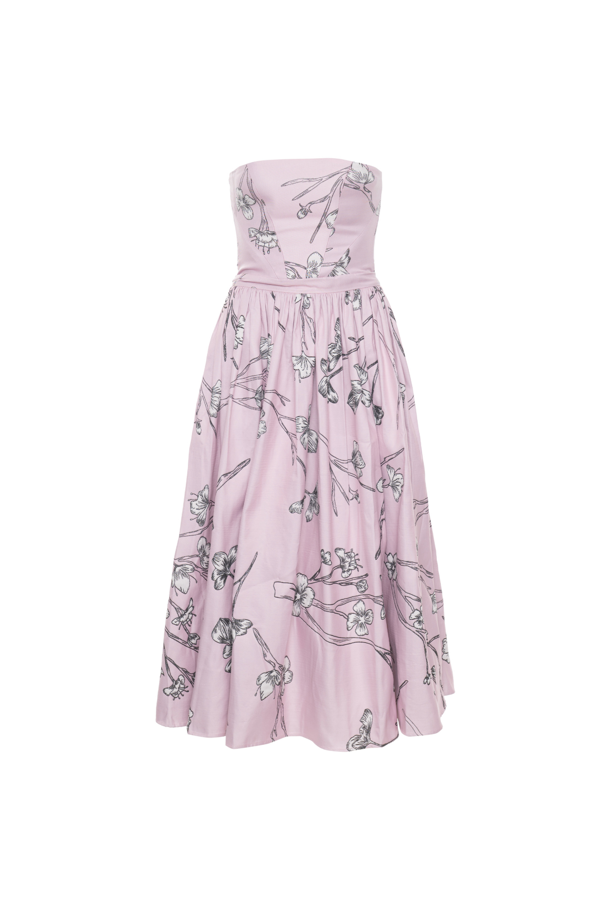 Vestido MÍdi Em Jacquard Estampa Cerejeira