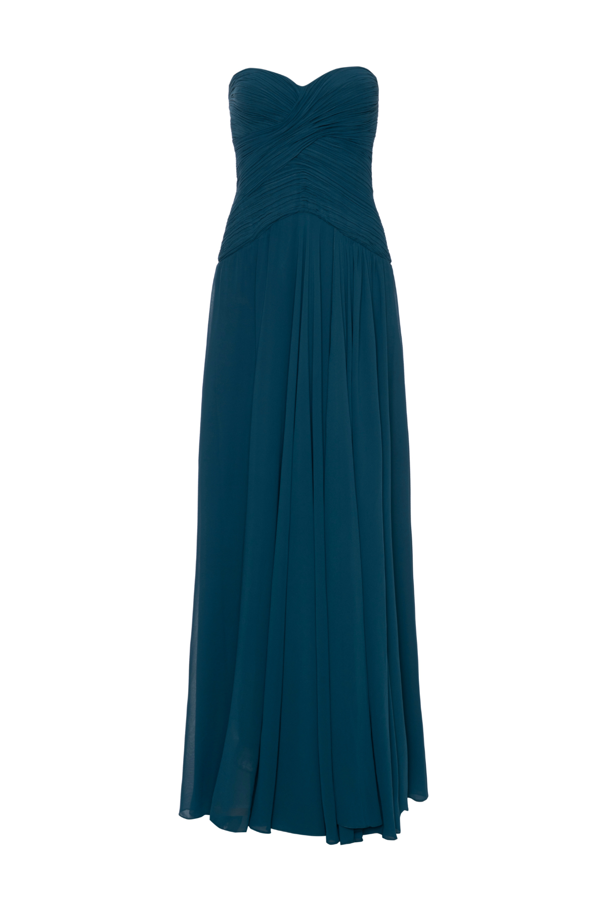 Vestido Longo Drapeado Chiffon Saab