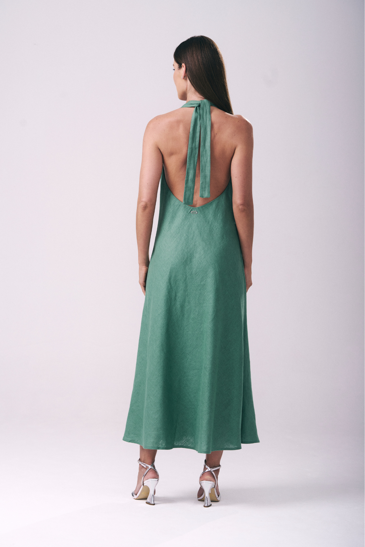 Vestido Mídi Linho Frente Única