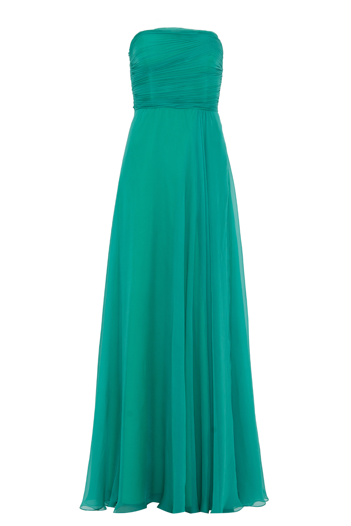 Vestido Longo Drapeado Sem Alças