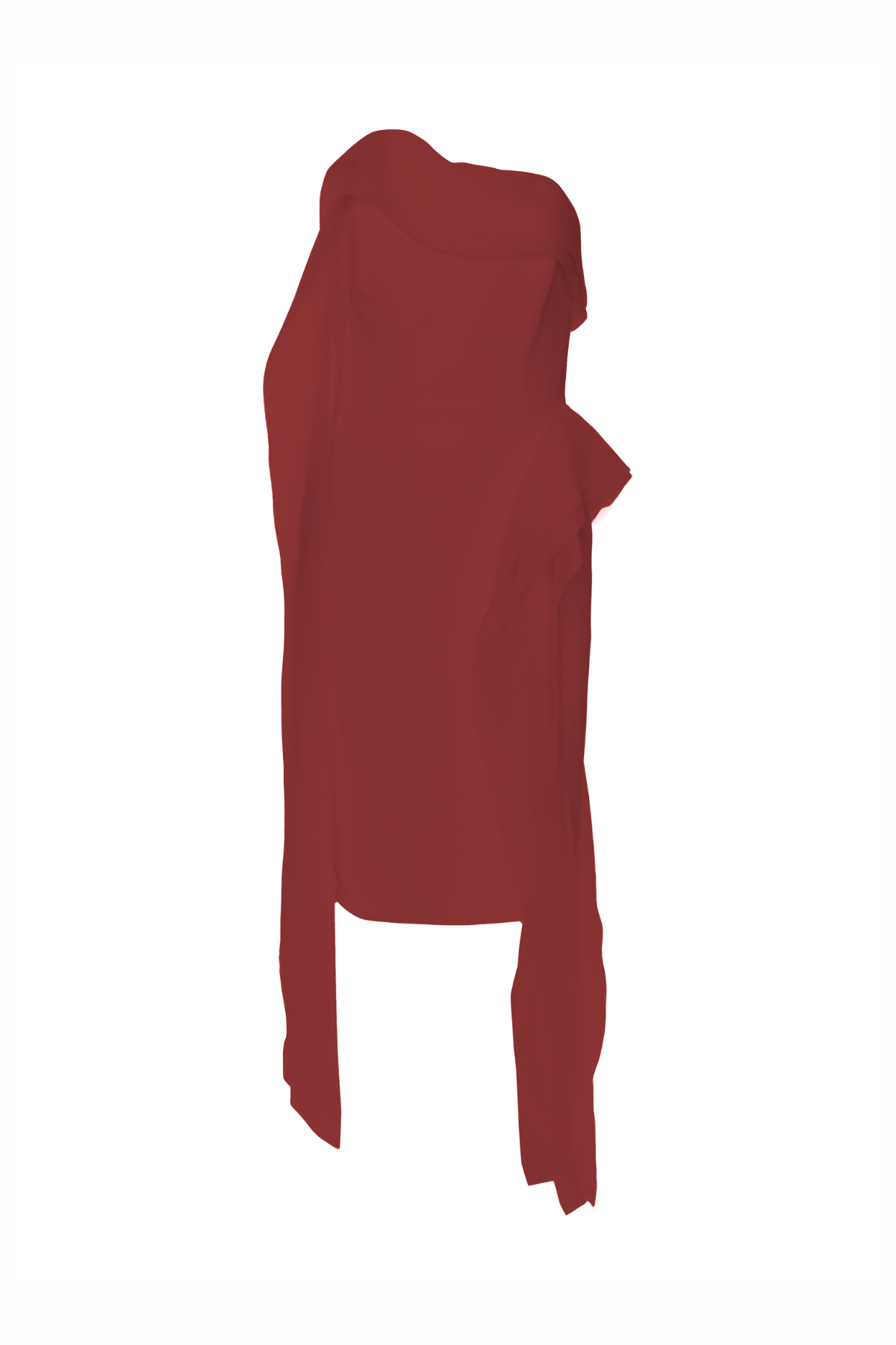 Vestido Sem Alças Crepe E Organza