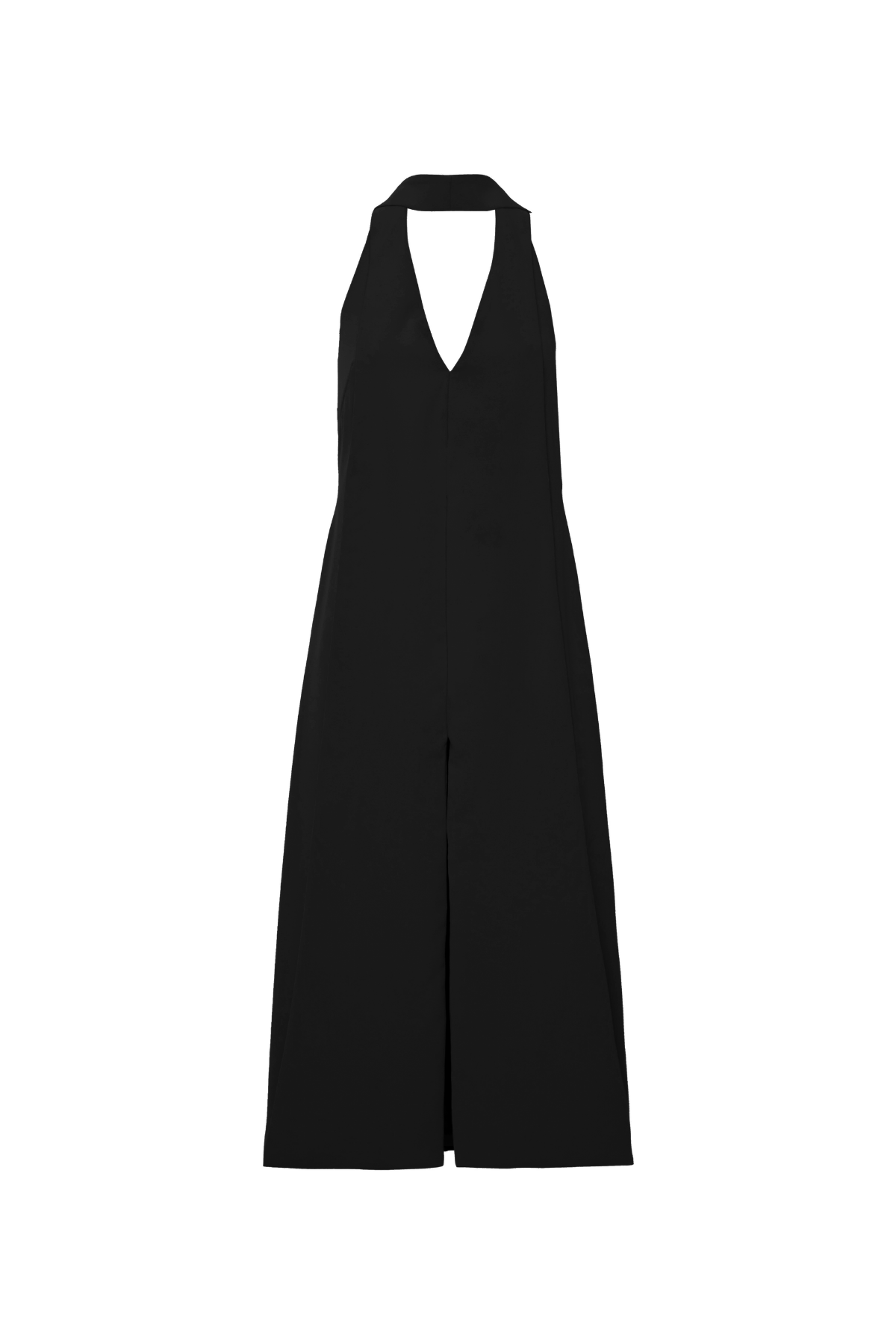 Vestido Míd Crepe Victória Decote E Fenda Frontal