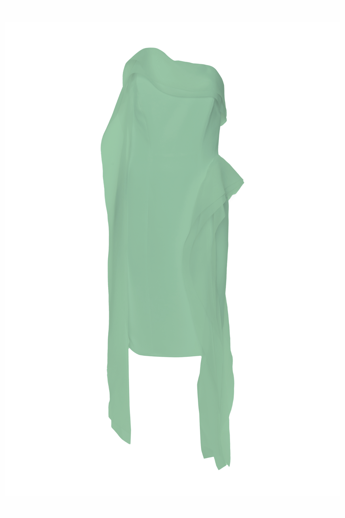 Vestido Sem Alças Crepe E Organza