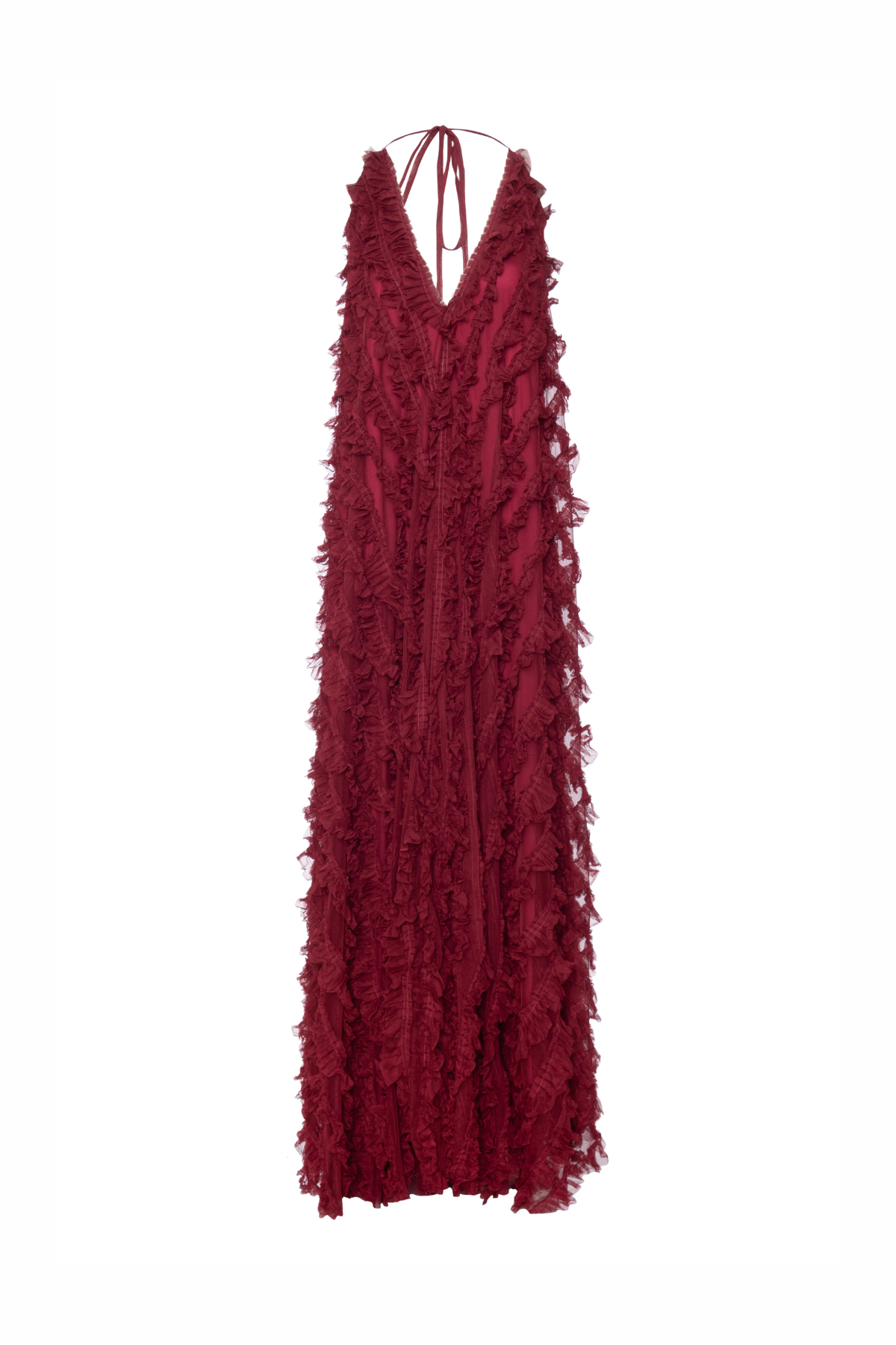 Vestido Longo Tule Damma Decote Em V