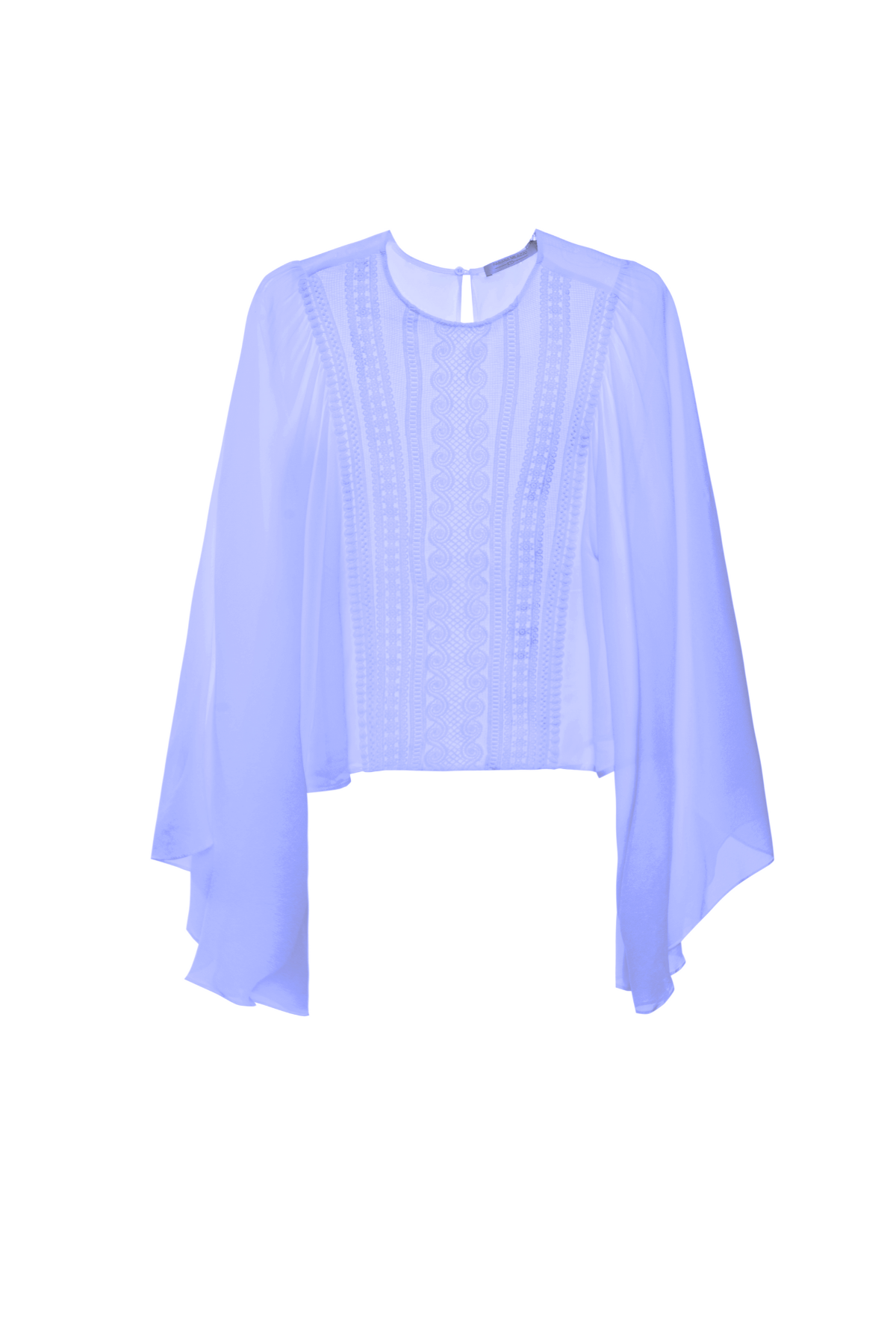 Blusa Georgette Patchwork Tela Rendada